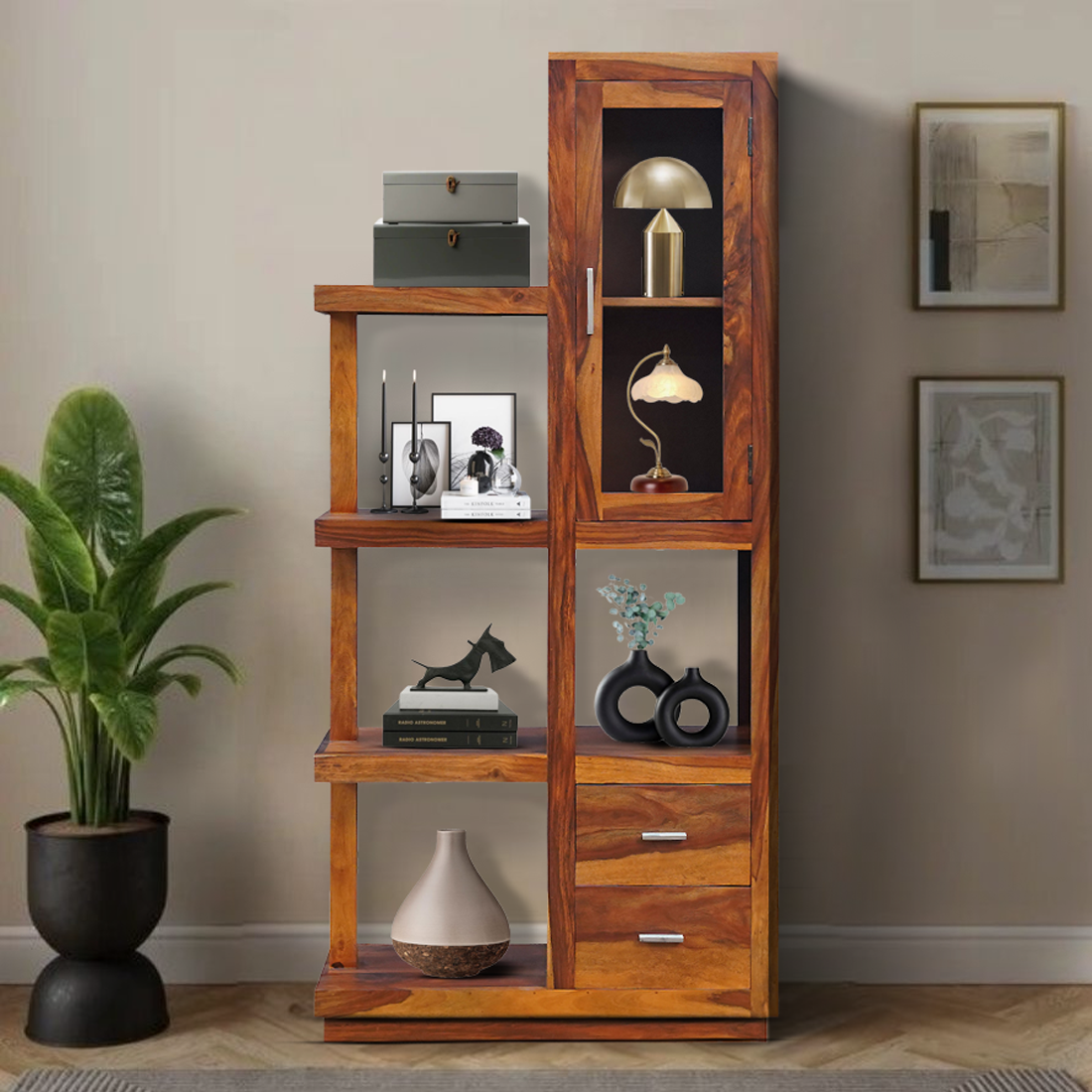 Isabella Showcase in Honey Finish