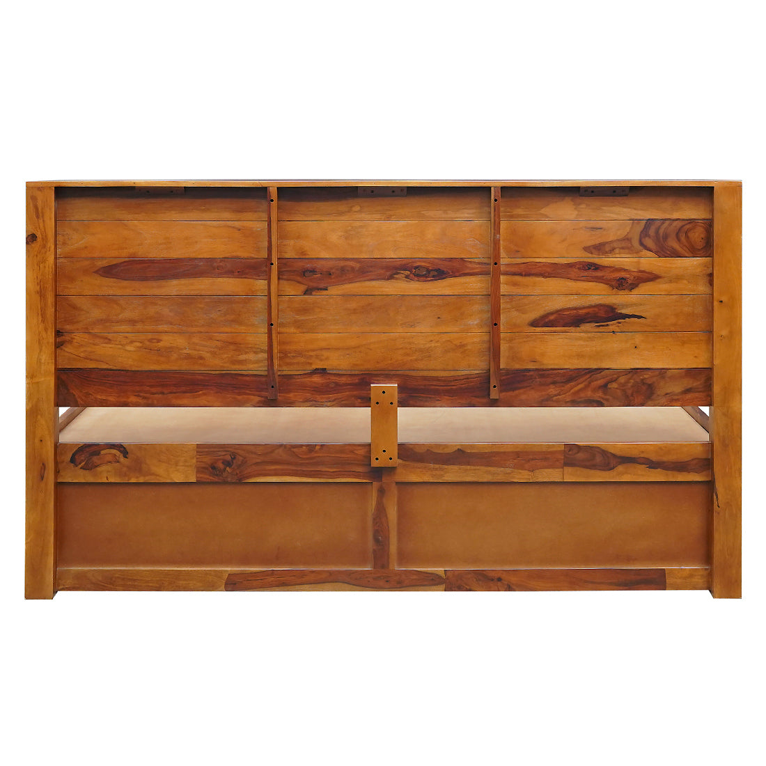 Bristol King Size Bed With Drawer Storage in Honey Finish