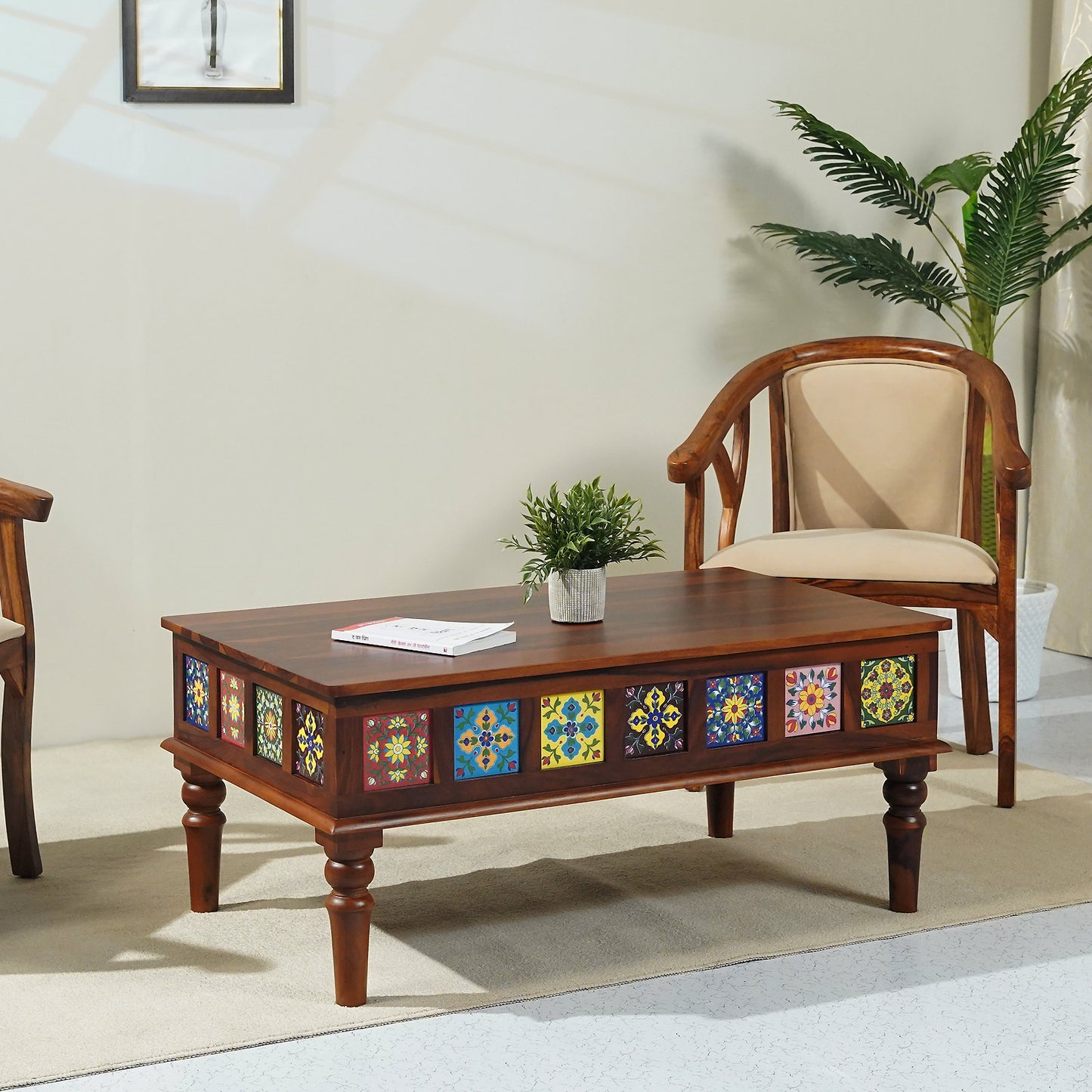 Amber Sheesham Wood Coffee Table in Honey Finish