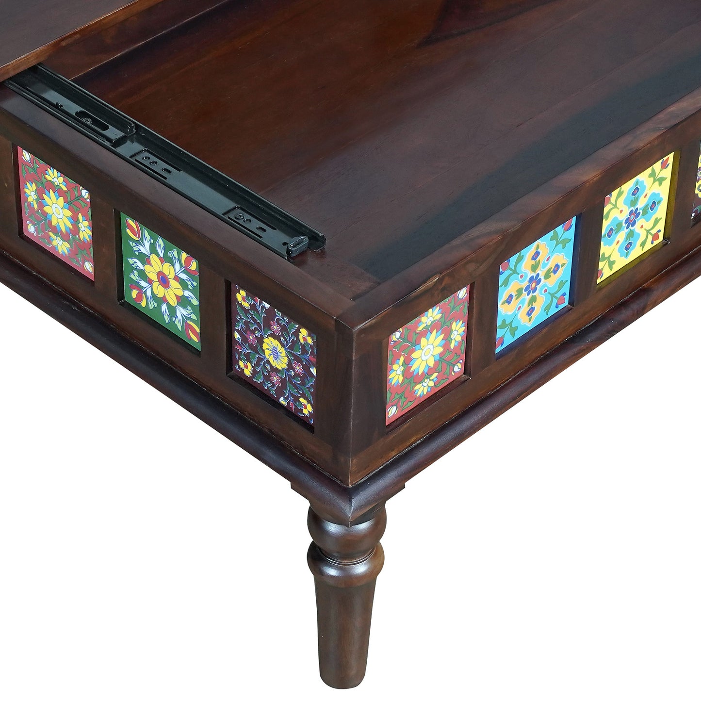 Amber Sheesham Wood Coffee Table in Walnut Finish