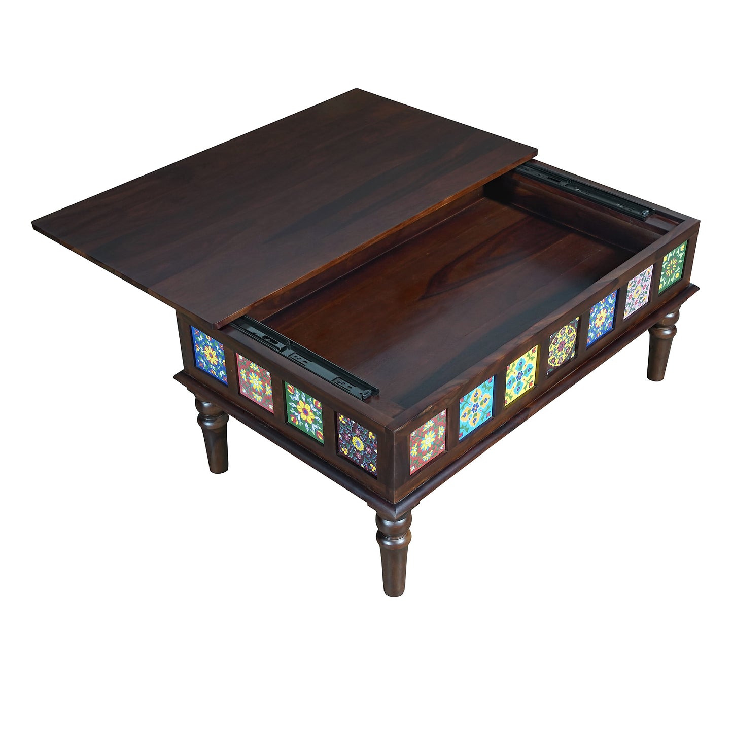 Amber Sheesham Wood Coffee Table in Walnut Finish