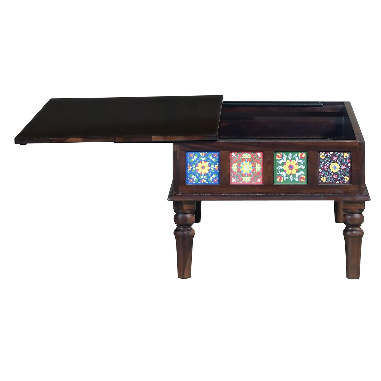 Amber Sheesham Wood Coffee Table in Walnut Finish