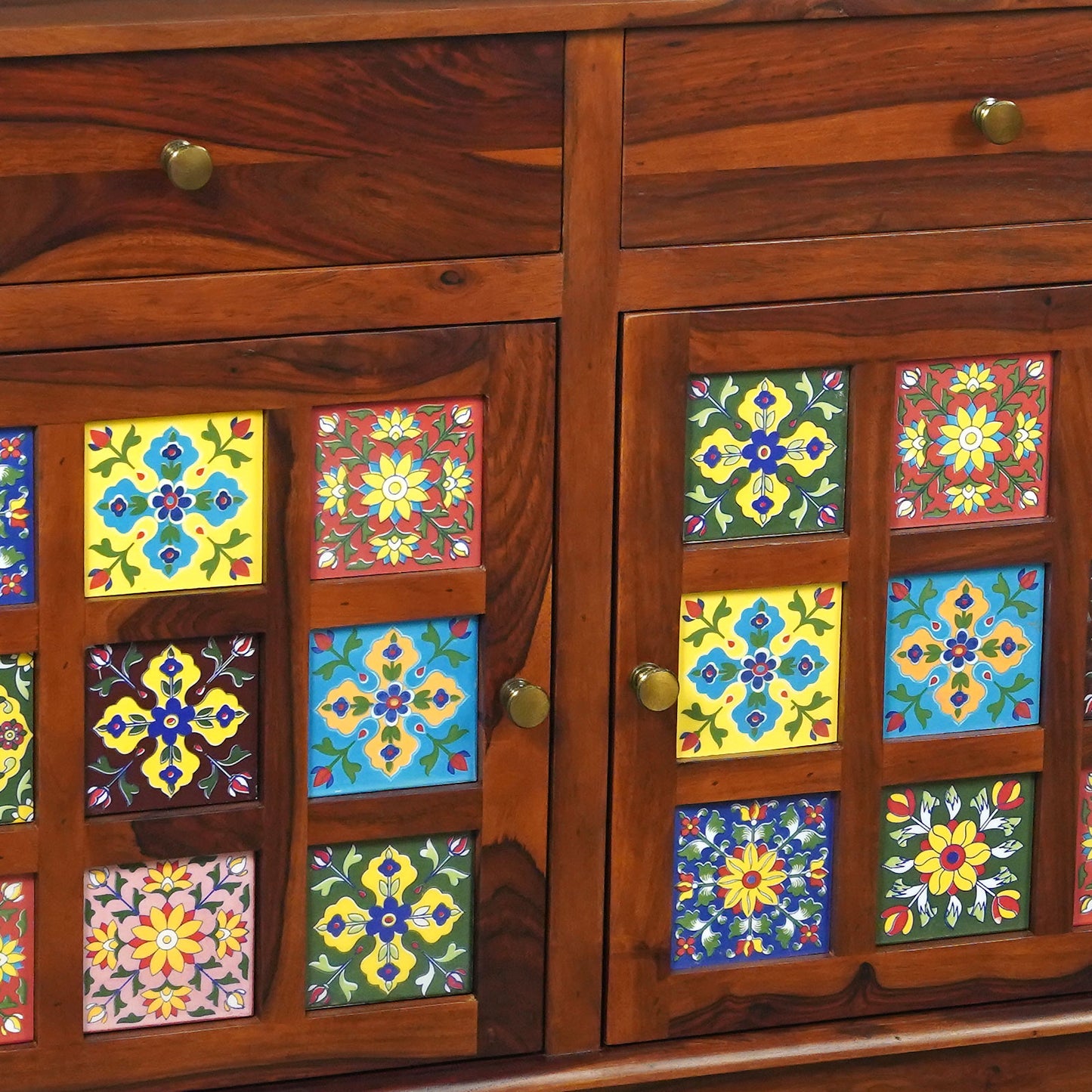 Amber Sheesham Wood Sideboard in Honey Finish
