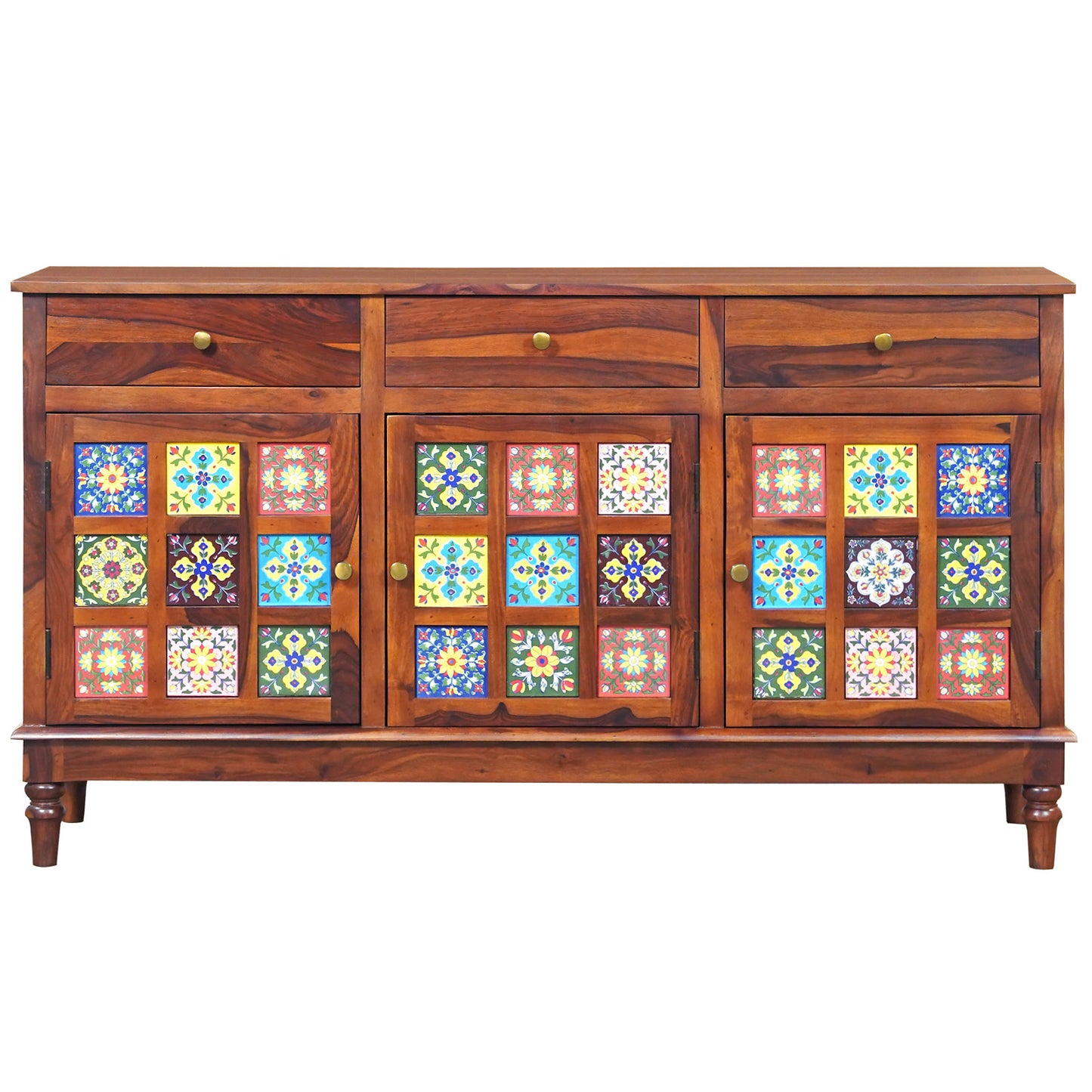 Amber Sheesham Wood Sideboard in Honey Finish