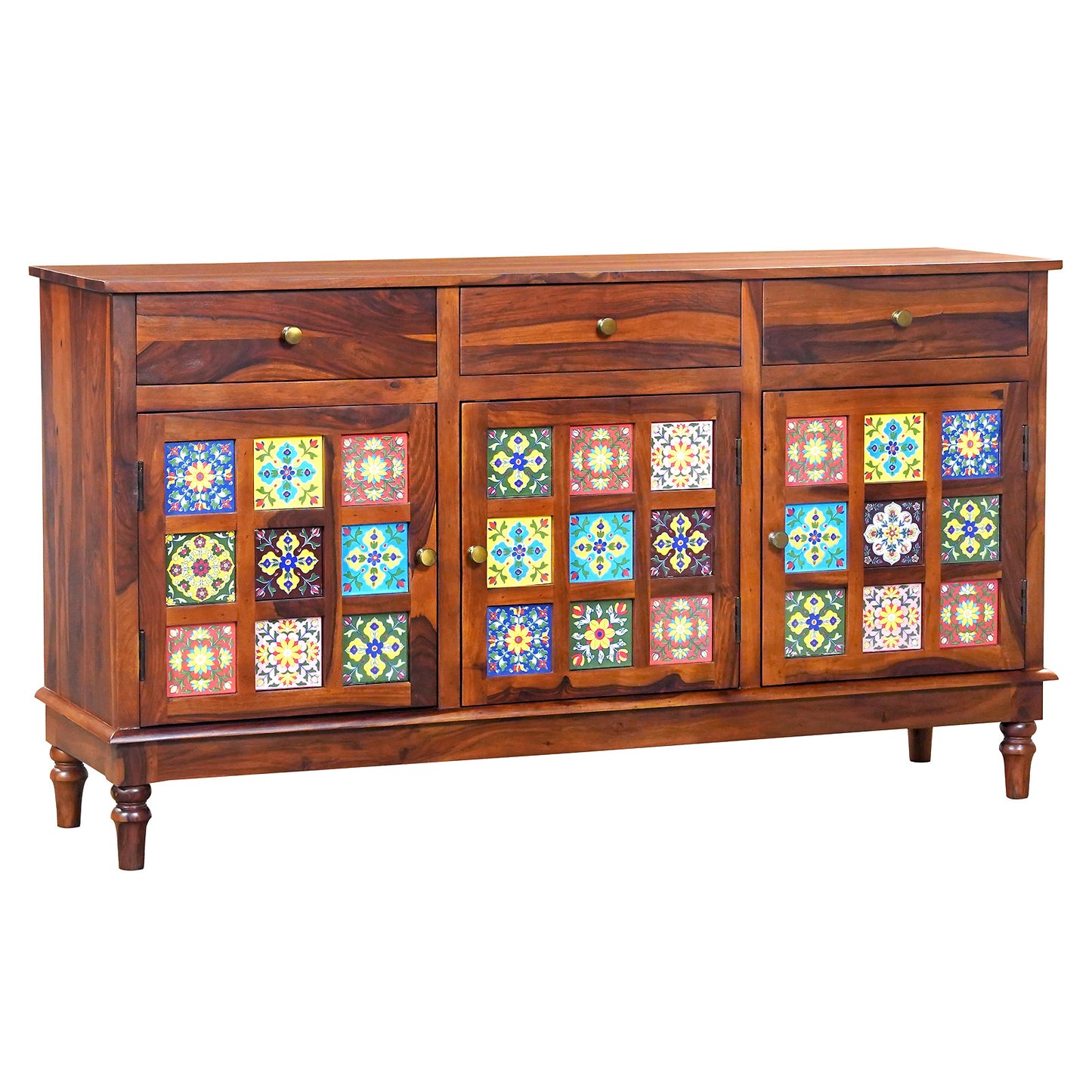 Amber Sheesham Wood Sideboard in Honey Finish