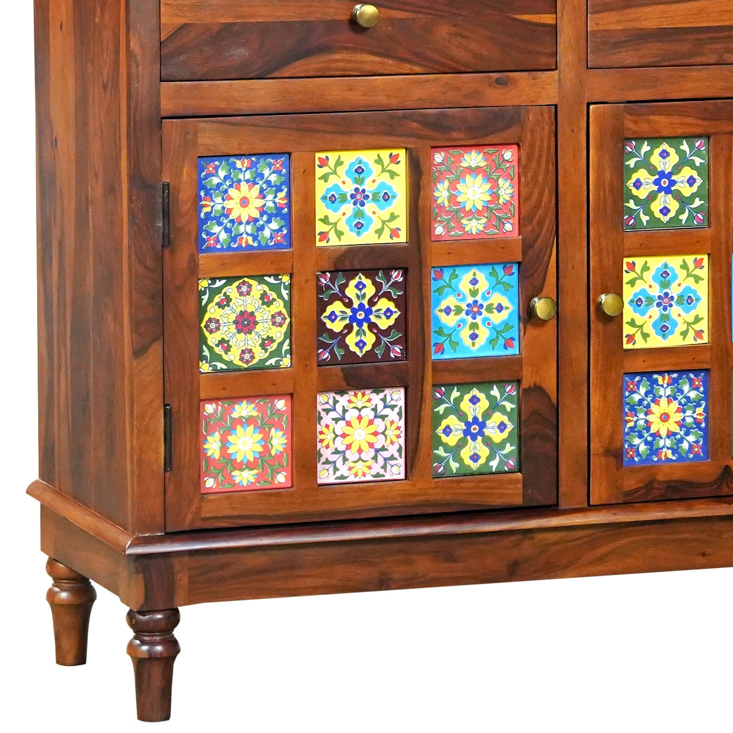 Amber Sheesham Wood Sideboard in Honey Finish