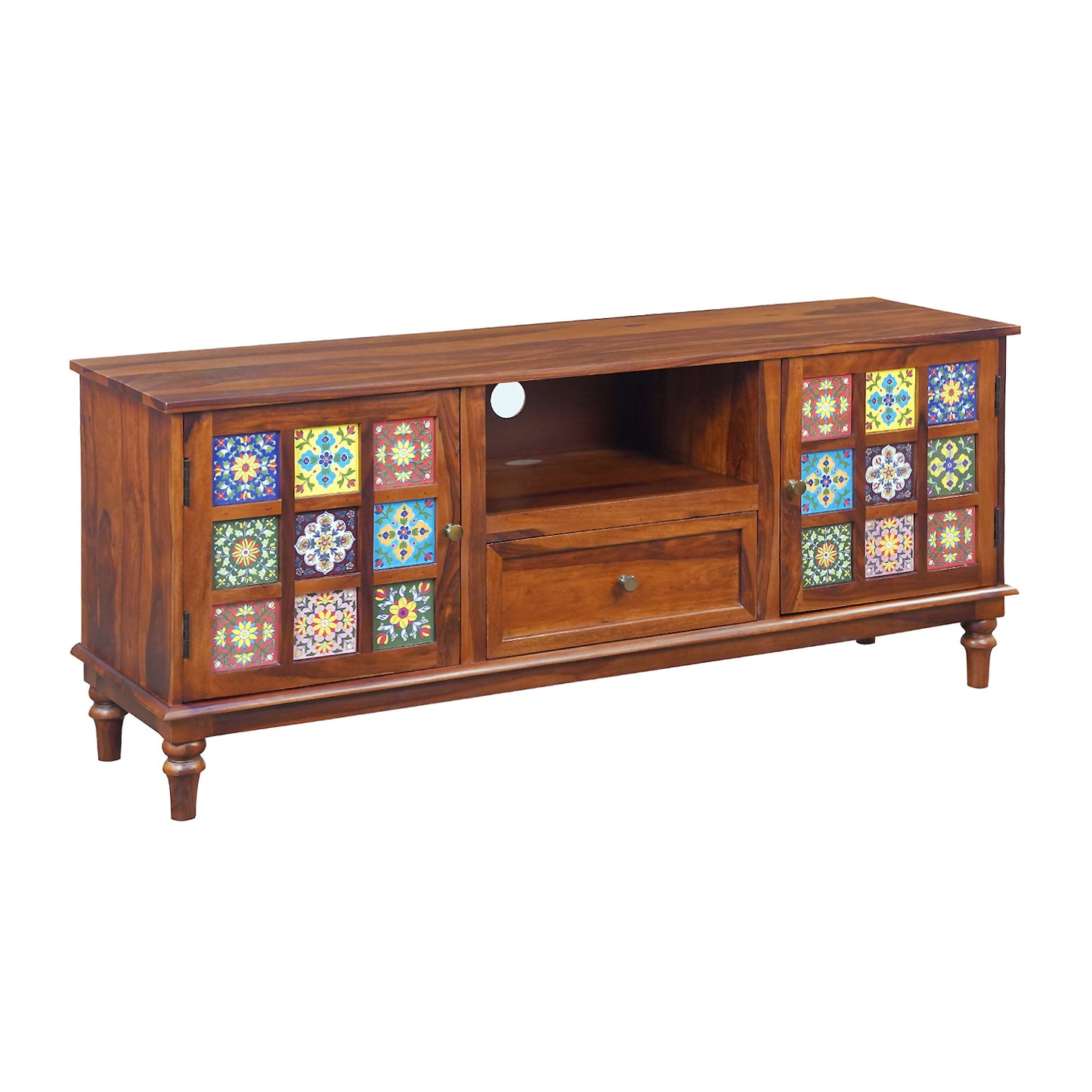 Amber Sheesham Wood TV Stand in Honey Finish