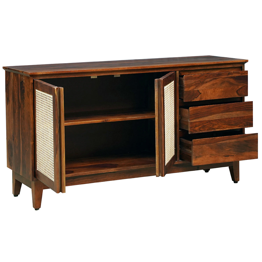 Bali Sheesham Wood Sideboard in Rosewood Finish