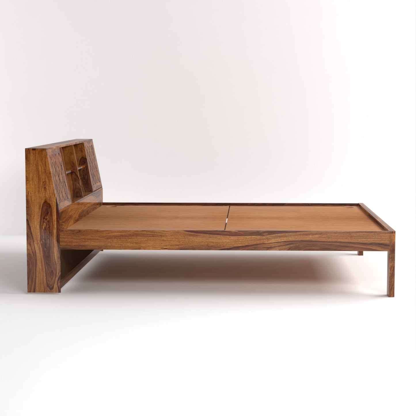 Bergen Sheesham Wood King Size Bed in Honey Finish