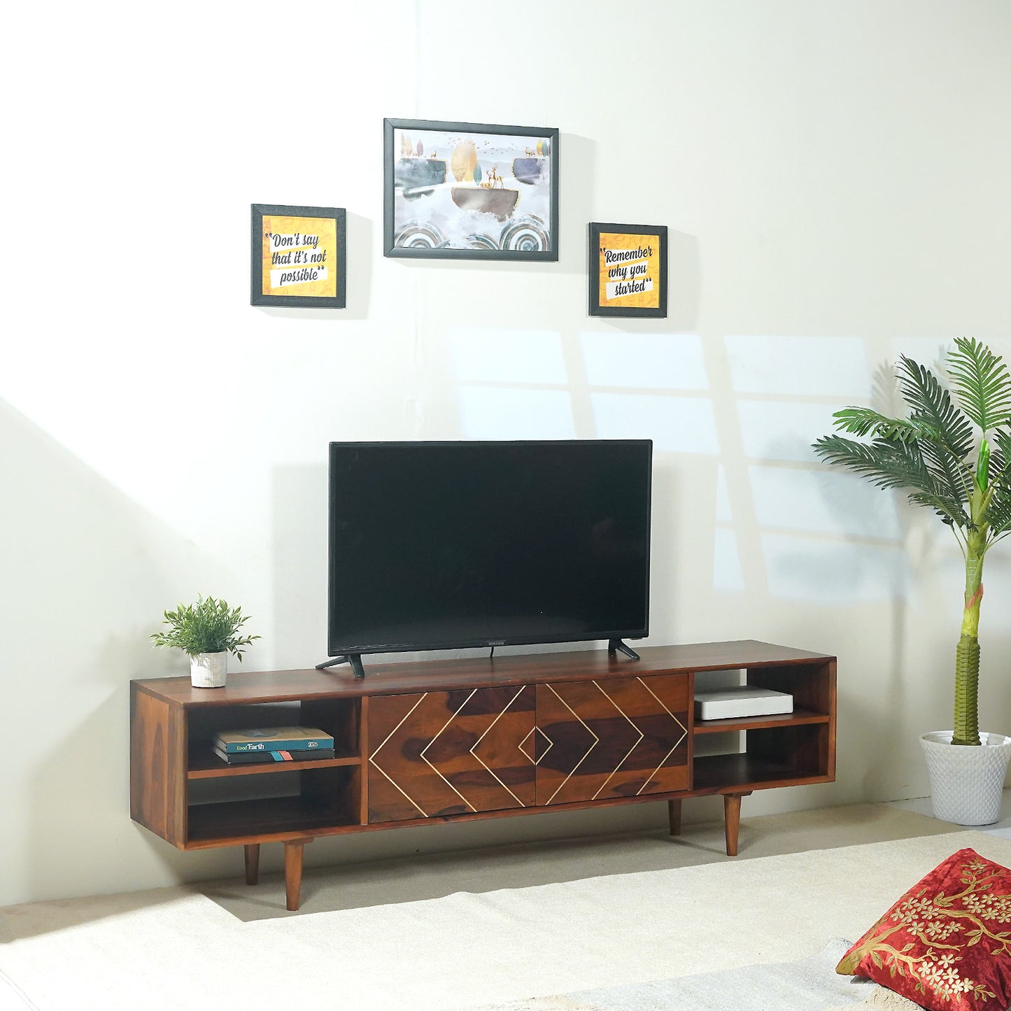 Bristol Sheesham Wood TV Stand in Honey Finish