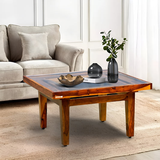 Medan Square Coffee Table in Honey Finish