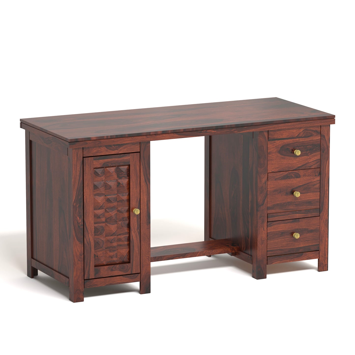 Diamond Sheesham Wood Computer Table in Honey Finish