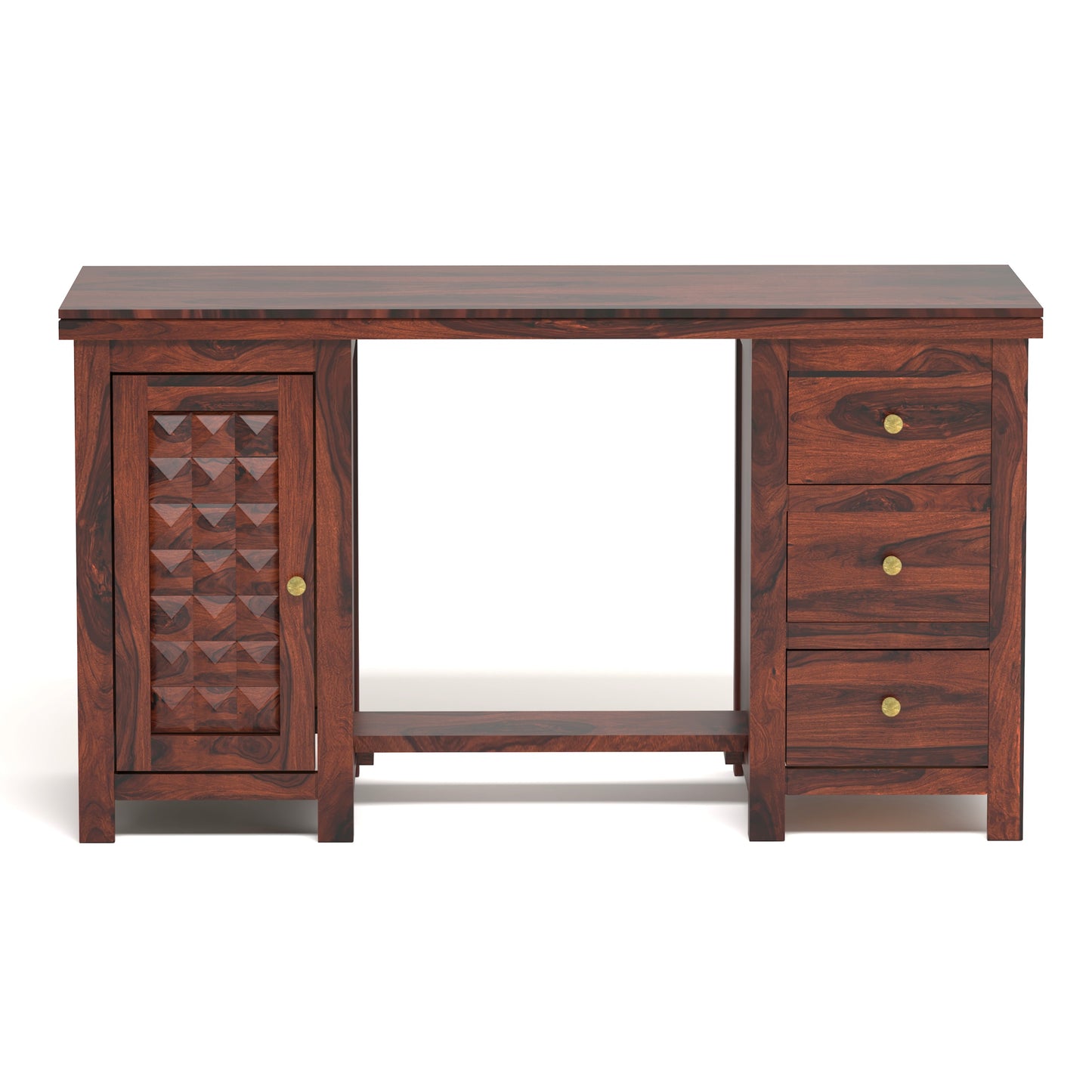 Diamond Sheesham Wood Computer Table in Honey Finish