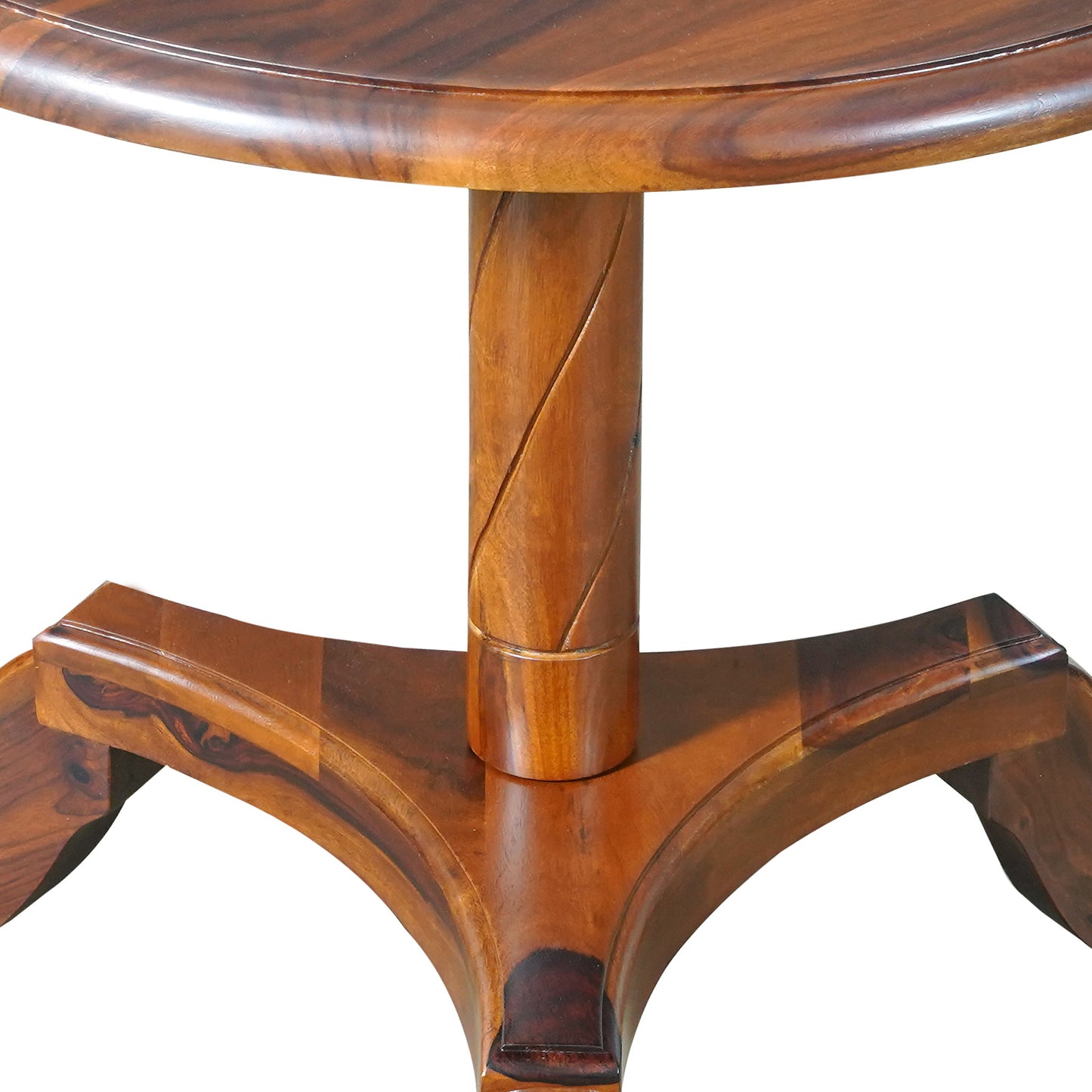 Emperor Sheesham Wood Round Stool in Honey Finish