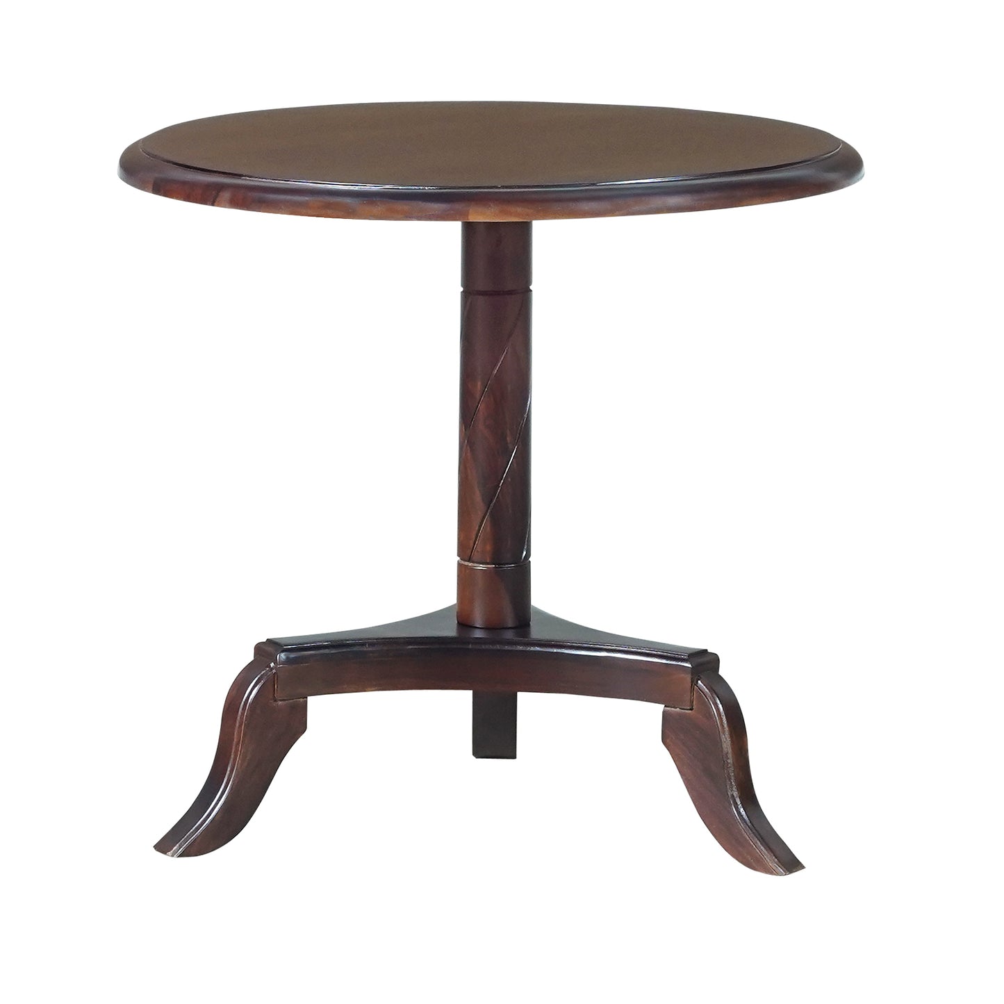 Emperor Sheesham Wood Round Stool in Walnut Finish