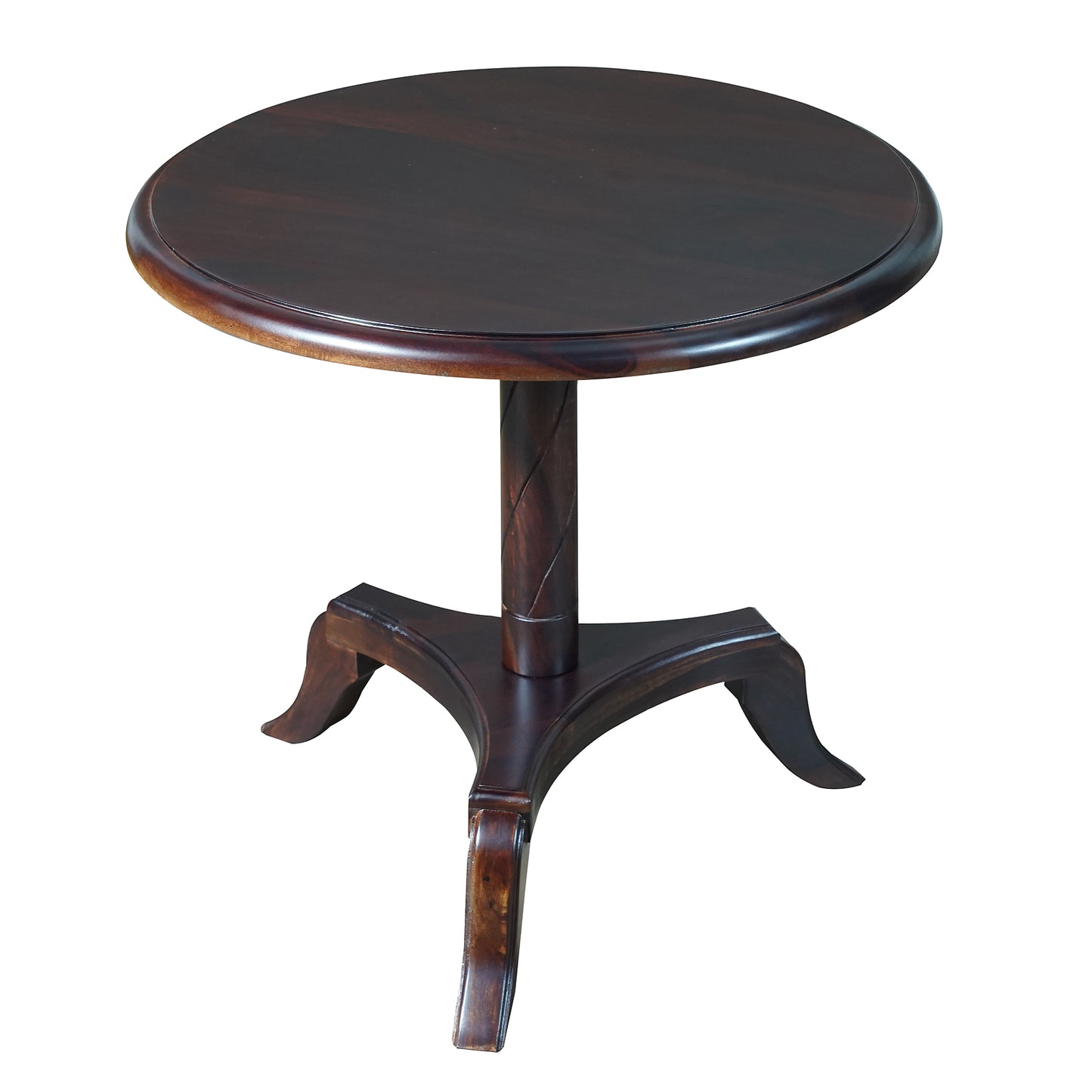 Emperor Sheesham Wood Round Stool in Walnut Finish