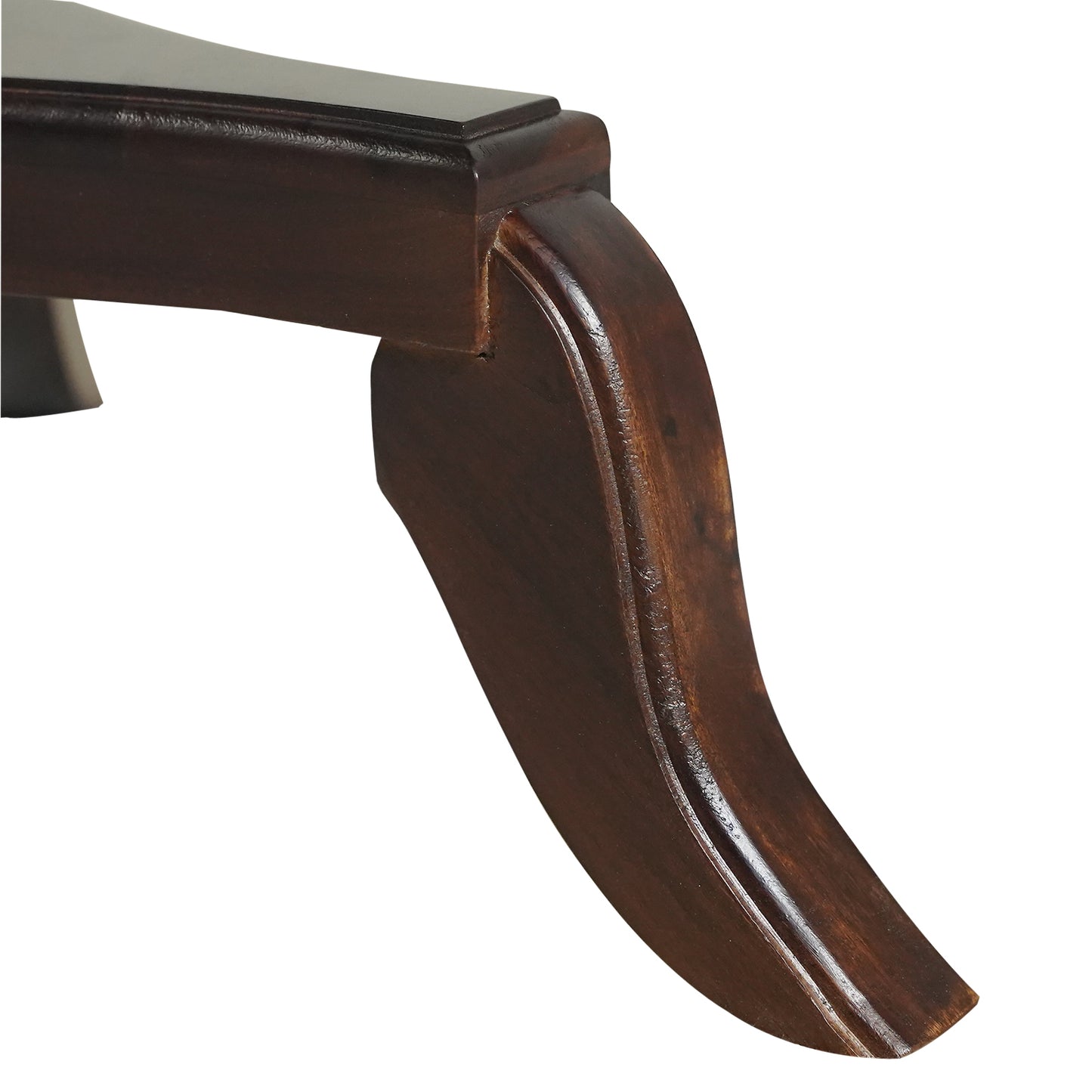 Emperor Sheesham Wood Round Stool in Walnut Finish