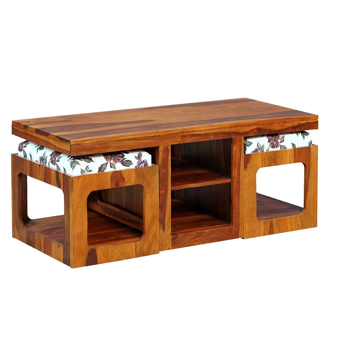 Halifax Sheesham Wood Coffee Table Set in Honey Finish