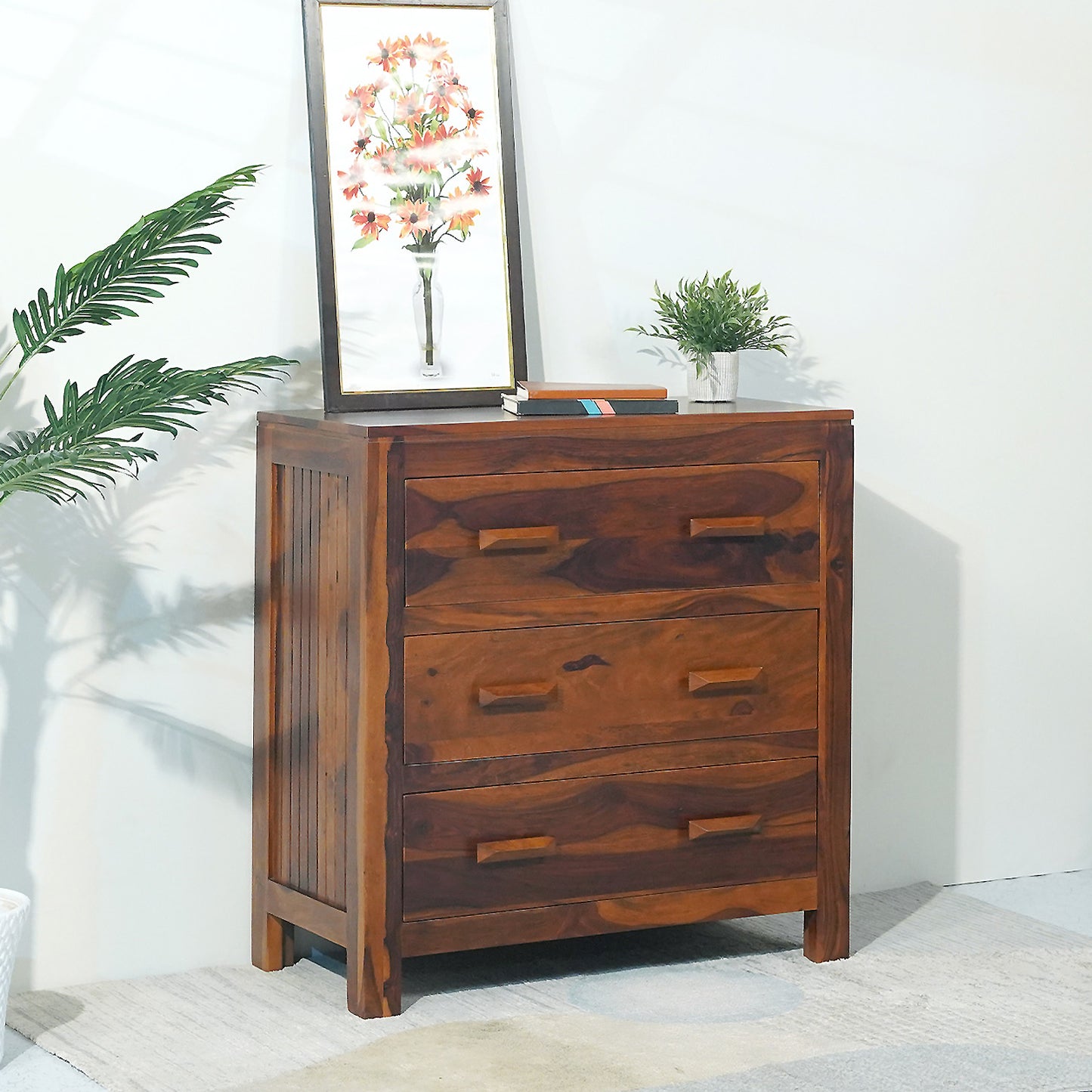 Harper Sheesham Wood Chest of Drawers in Honey Finish
