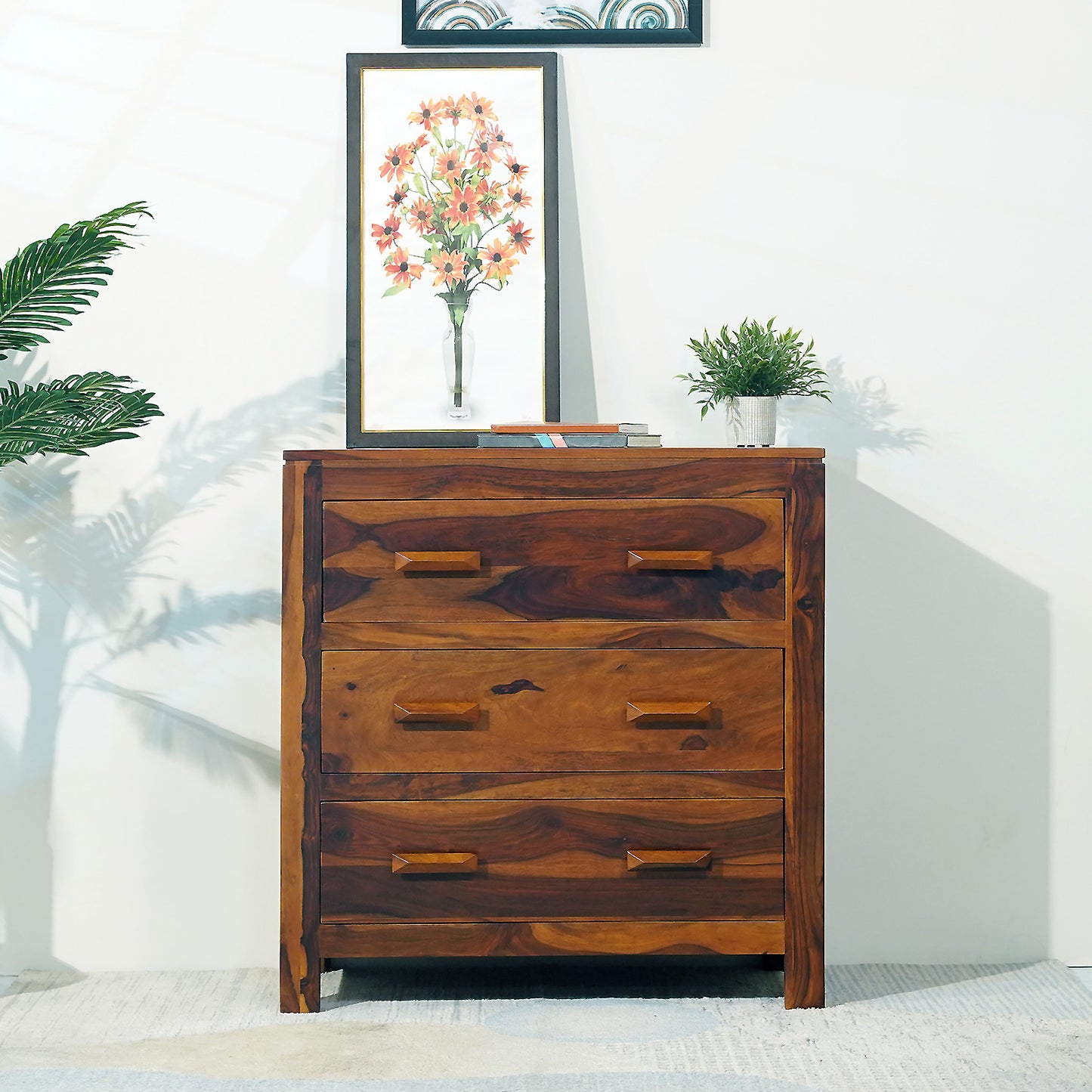 Harper Sheesham Wood Chest of Drawers in Honey Finish