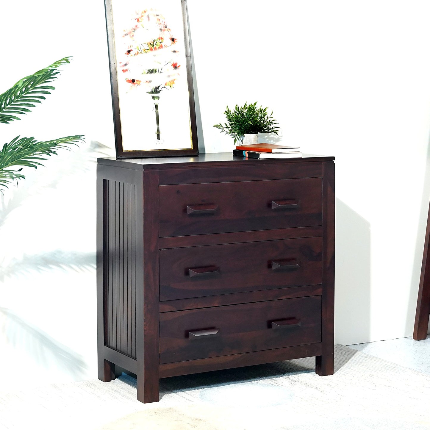 Harper Sheesham Wood Chest of Drawers in Walnut Finish