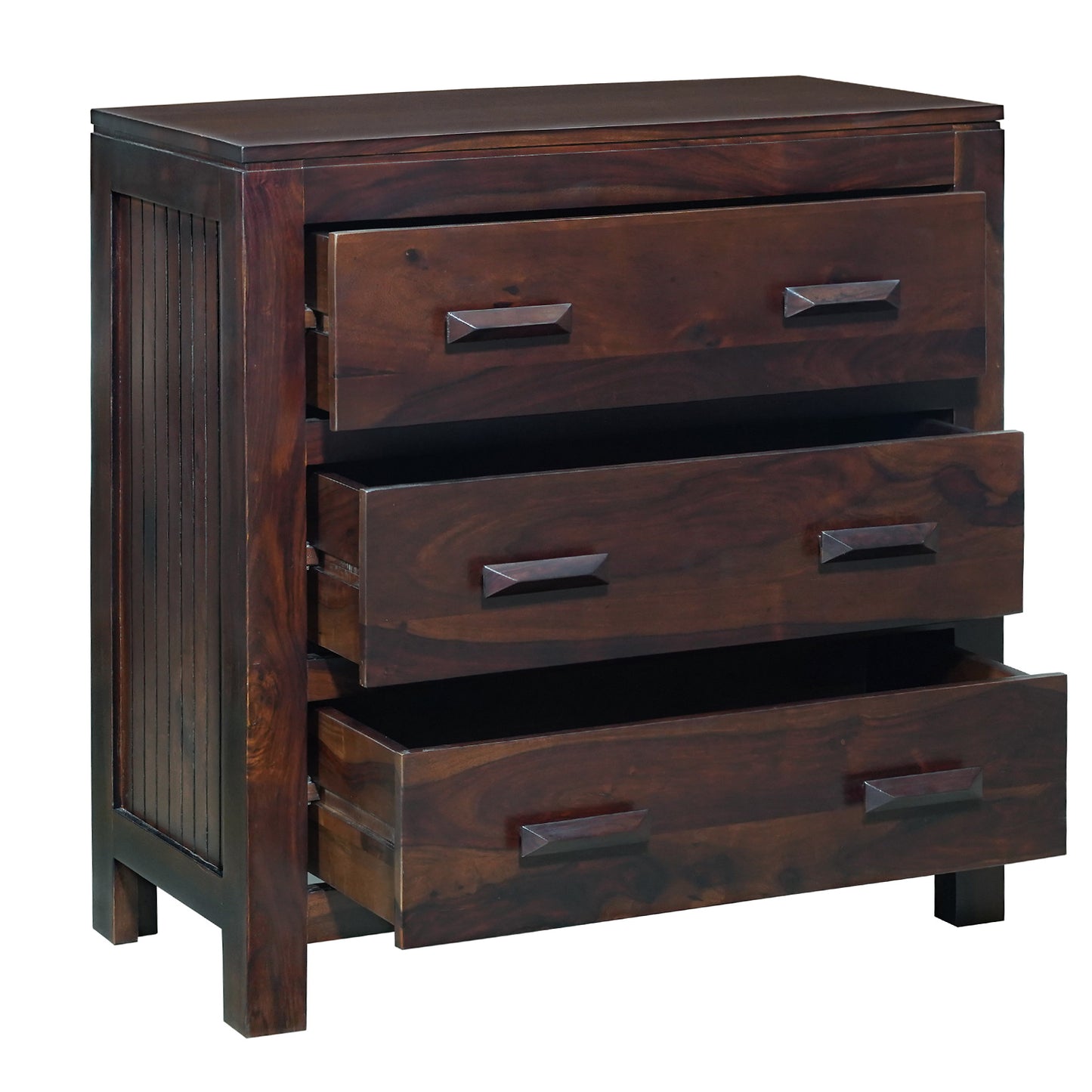 Harper Sheesham Wood Chest of Drawers in Walnut Finish