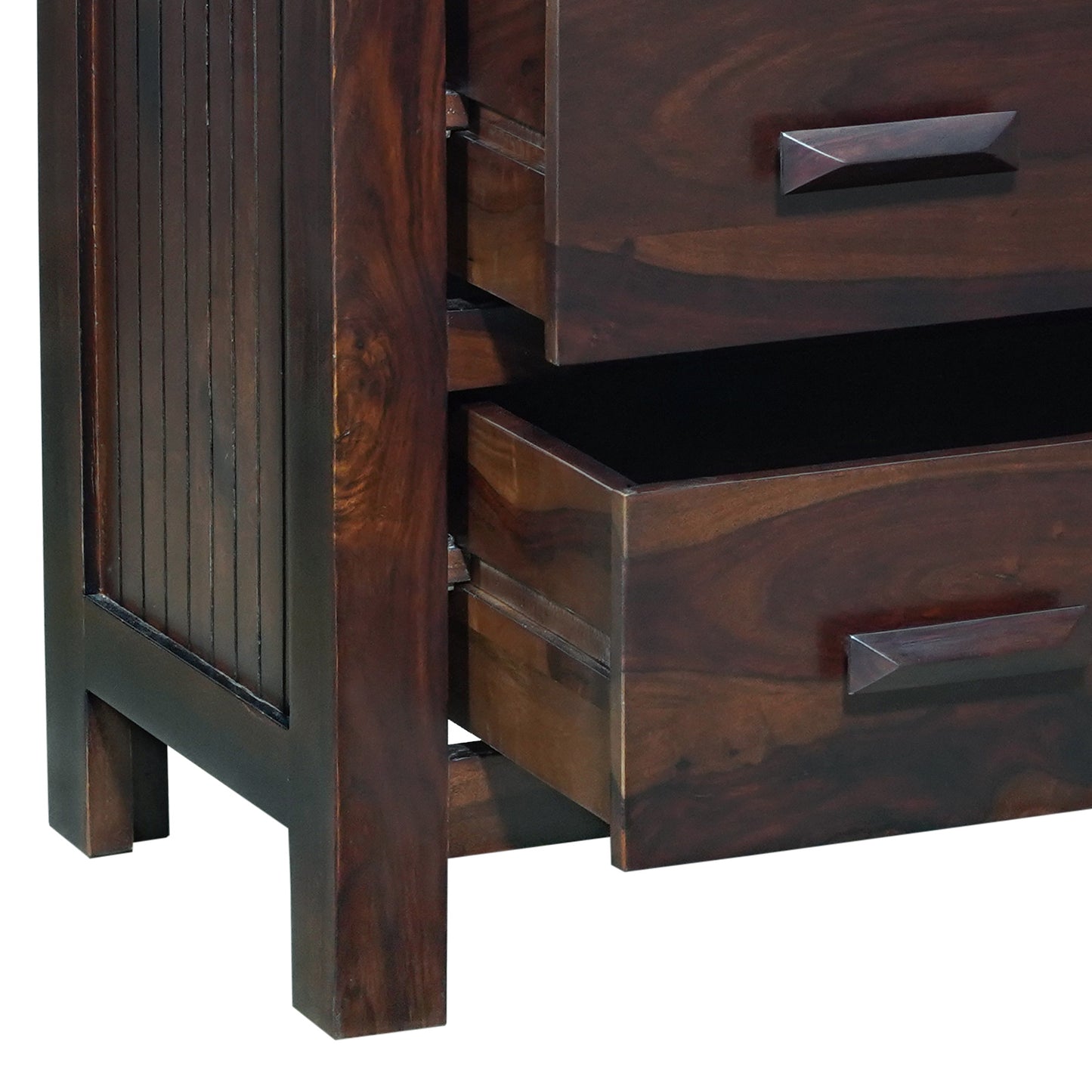 Harper Sheesham Wood Chest of Drawers in Walnut Finish