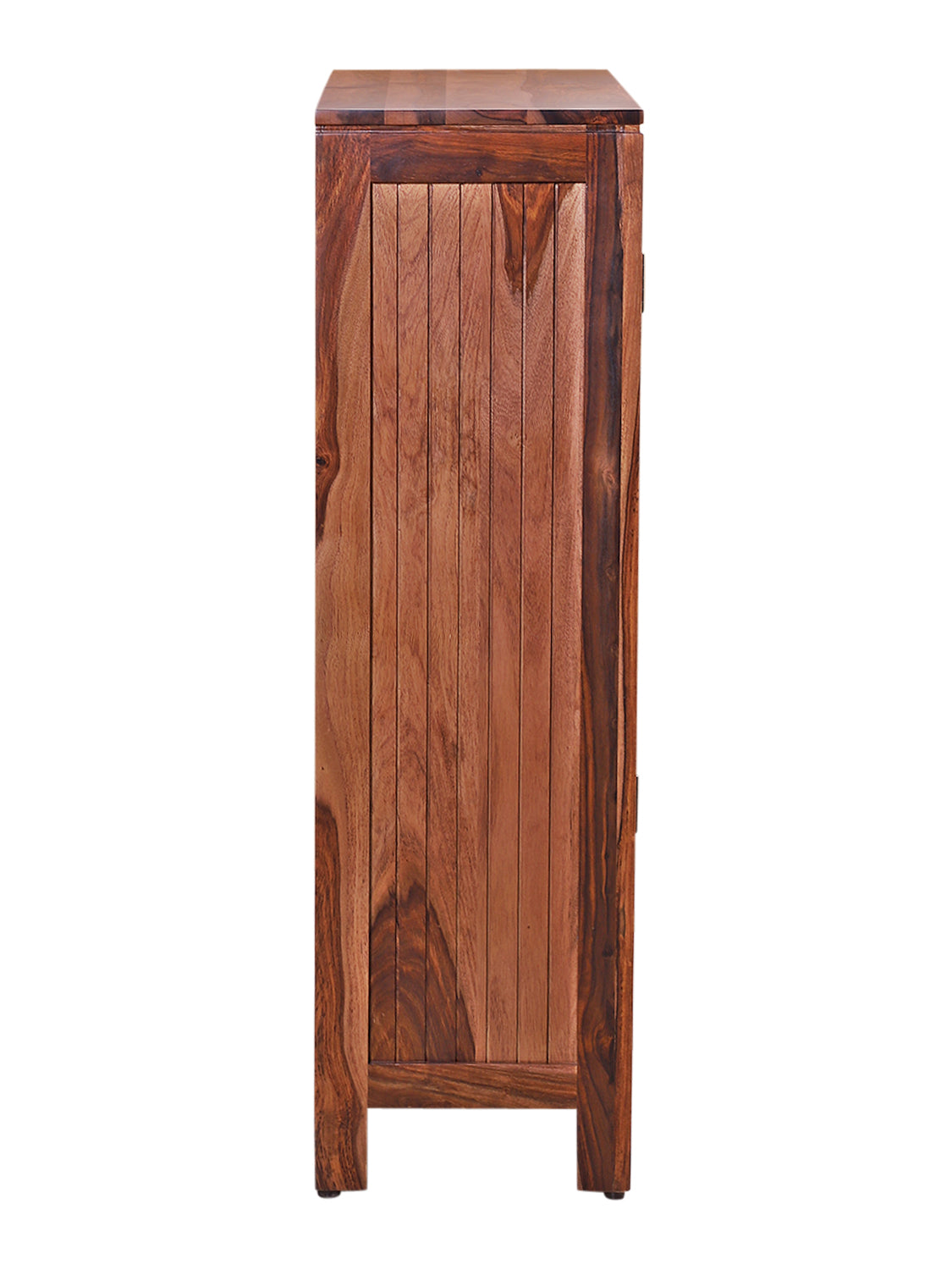Harper Sheesham Wood Glass Cabinet in Natural Finish