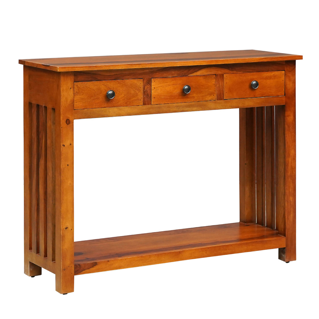 Lynton Sheesham Wood Console Table in Honey Finish