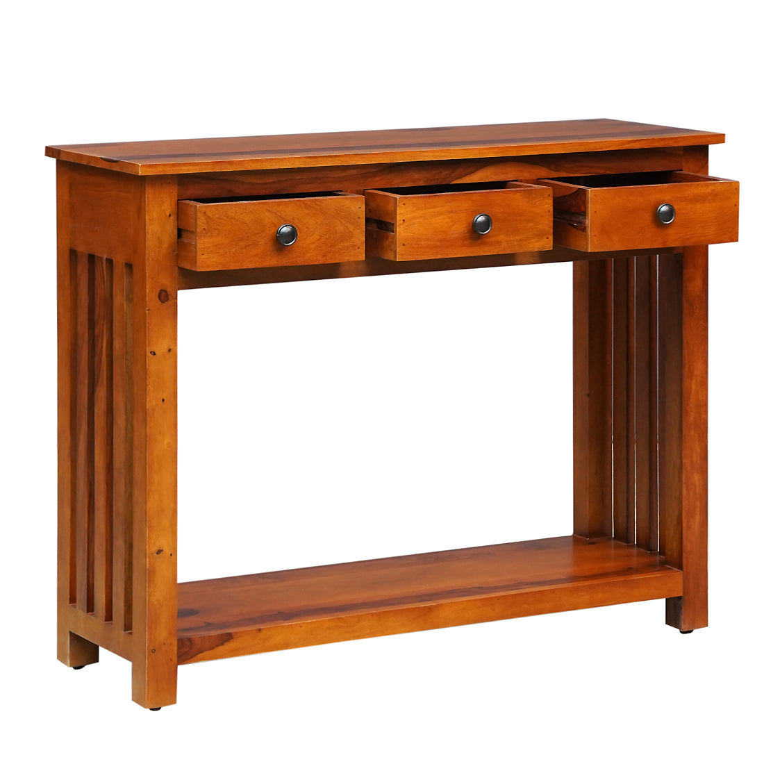Lynton Sheesham Wood Console Table in Honey Finish