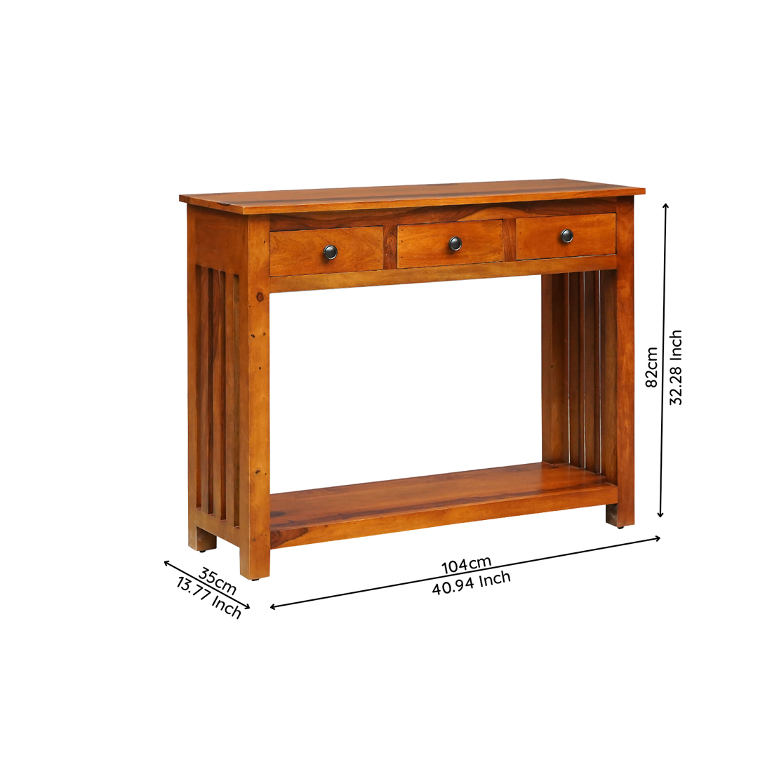 Lynton Sheesham Wood Console Table in Honey Finish