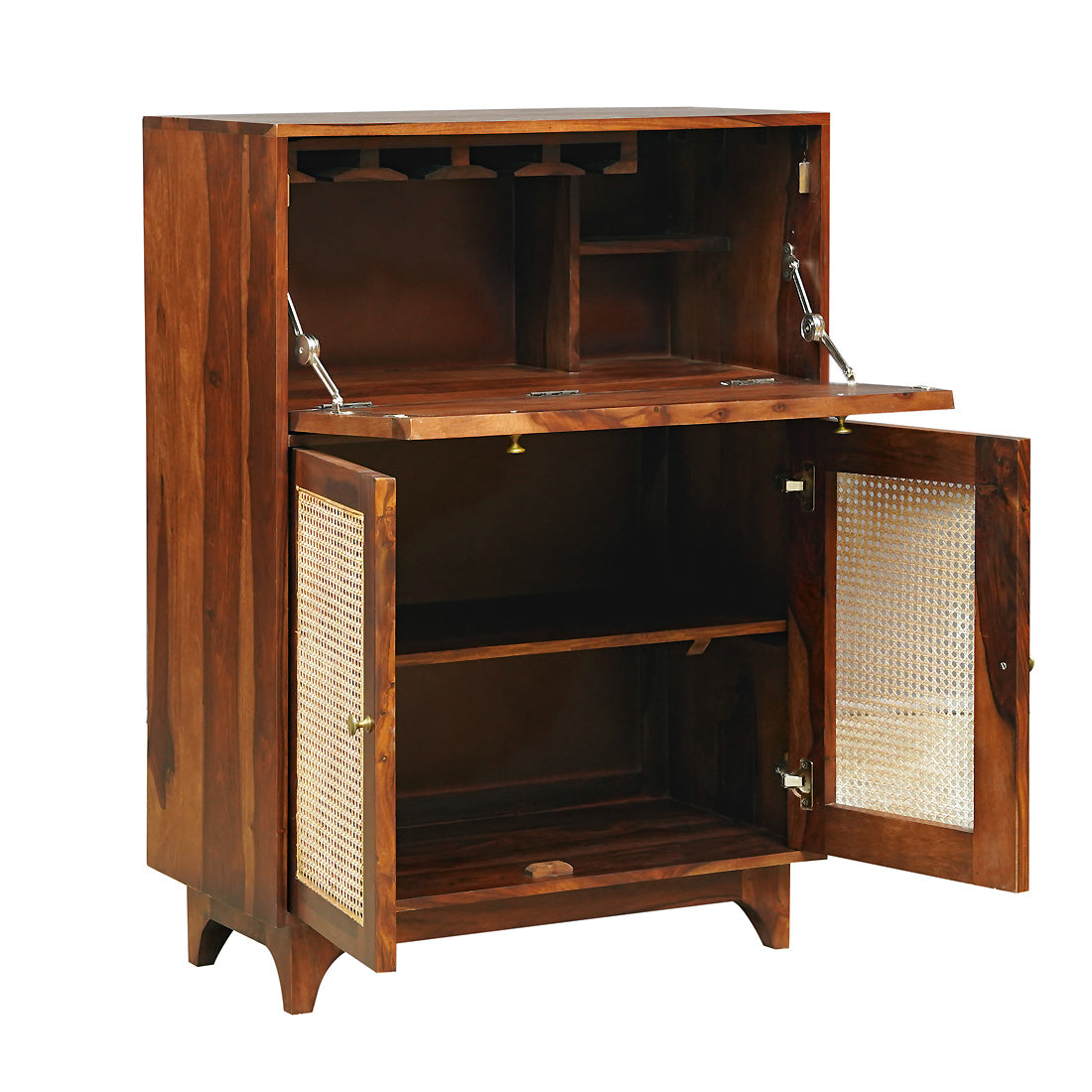 Madrid Sheesham Wood Bar Cabinet in Walnut Finish
