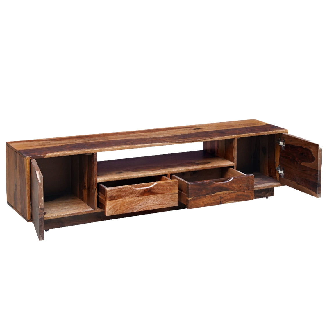 Nentis Sheesham Wood TV Stand in Natural Finish