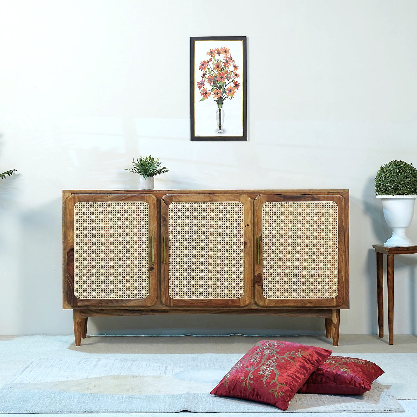Nicobar Sheesham Wood Sideboard in Stone Finish
