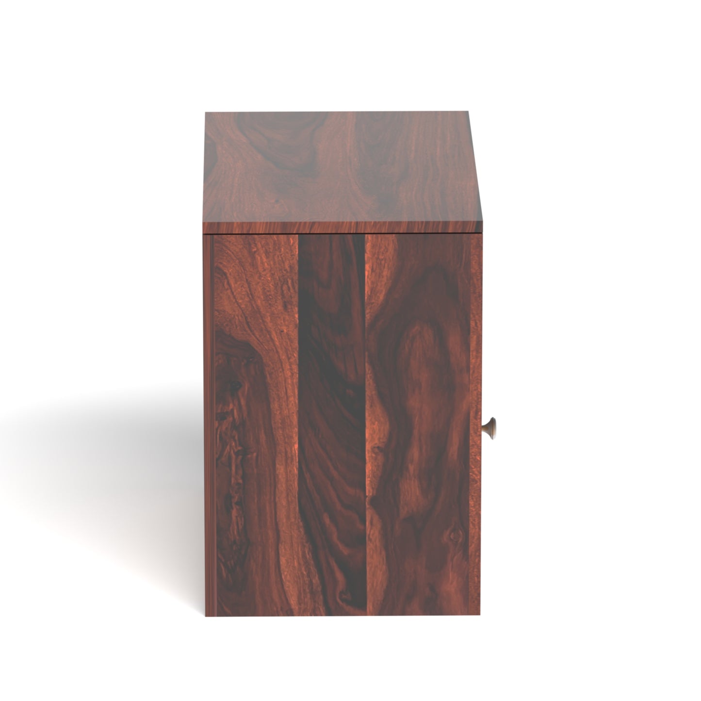 Pearl Sheesham Wood Bedside Table in Rosewood Finish