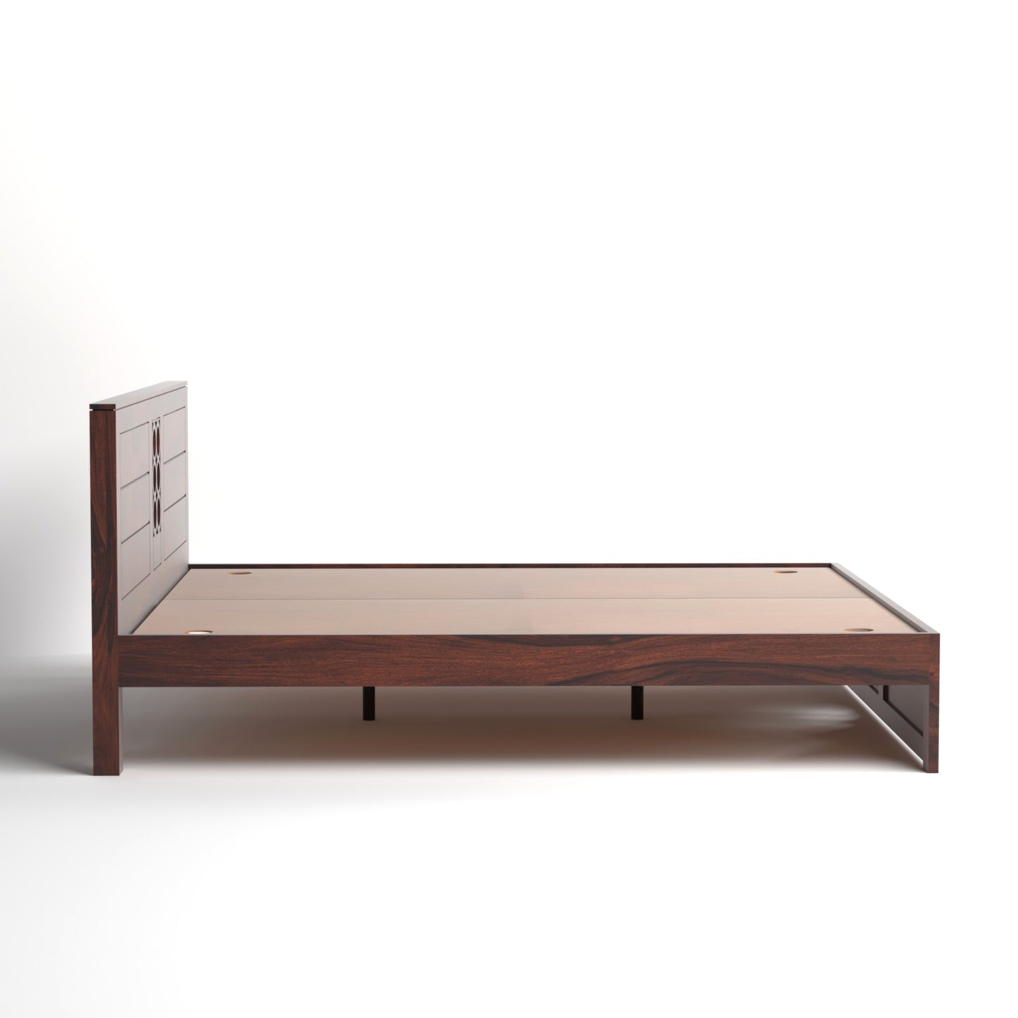 Pearl Sheesham Wood King Size Bed in Rosewood Finish