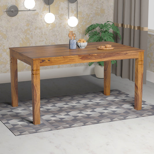 Prados Sheesham Wood Six Seater Dining Table in Honey Finish