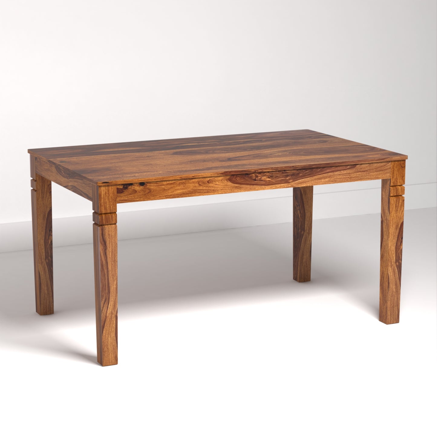 Prados Sheesham Wood Six Seater Dining Table in Honey Finish