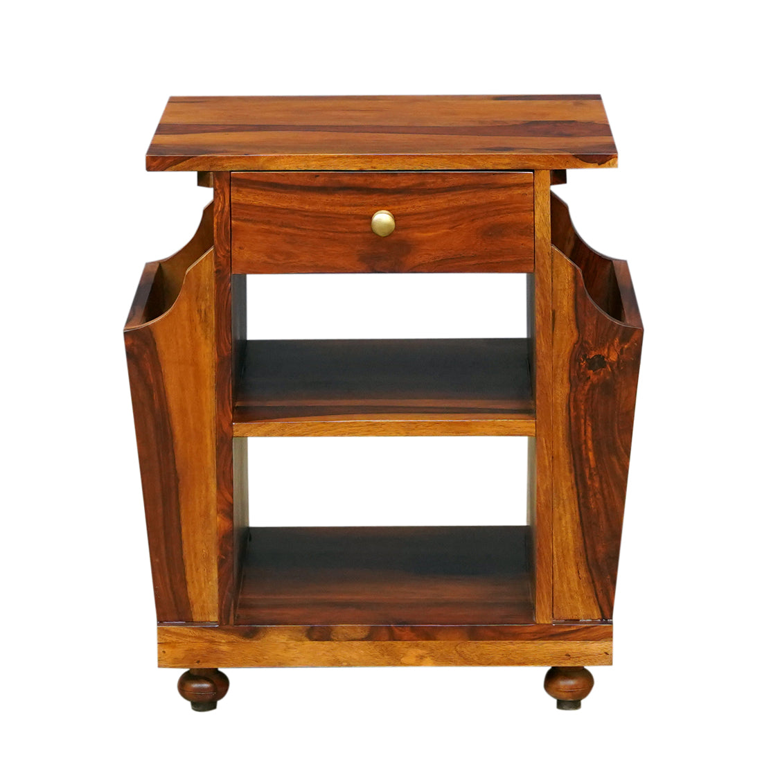 Rhea Sheesham Wood Side Table in Honey Finish