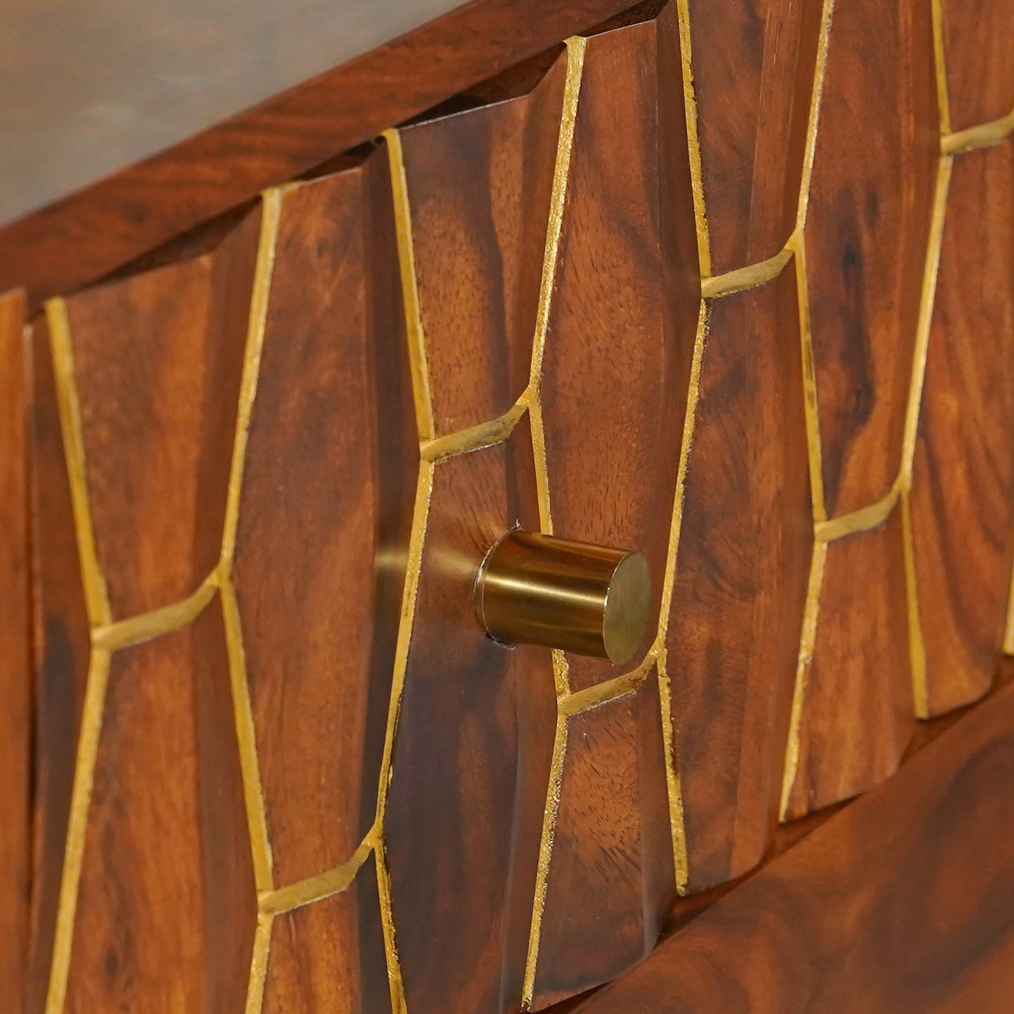 Ruby Sheesham Wood Chest of Drawers in Honey Finish