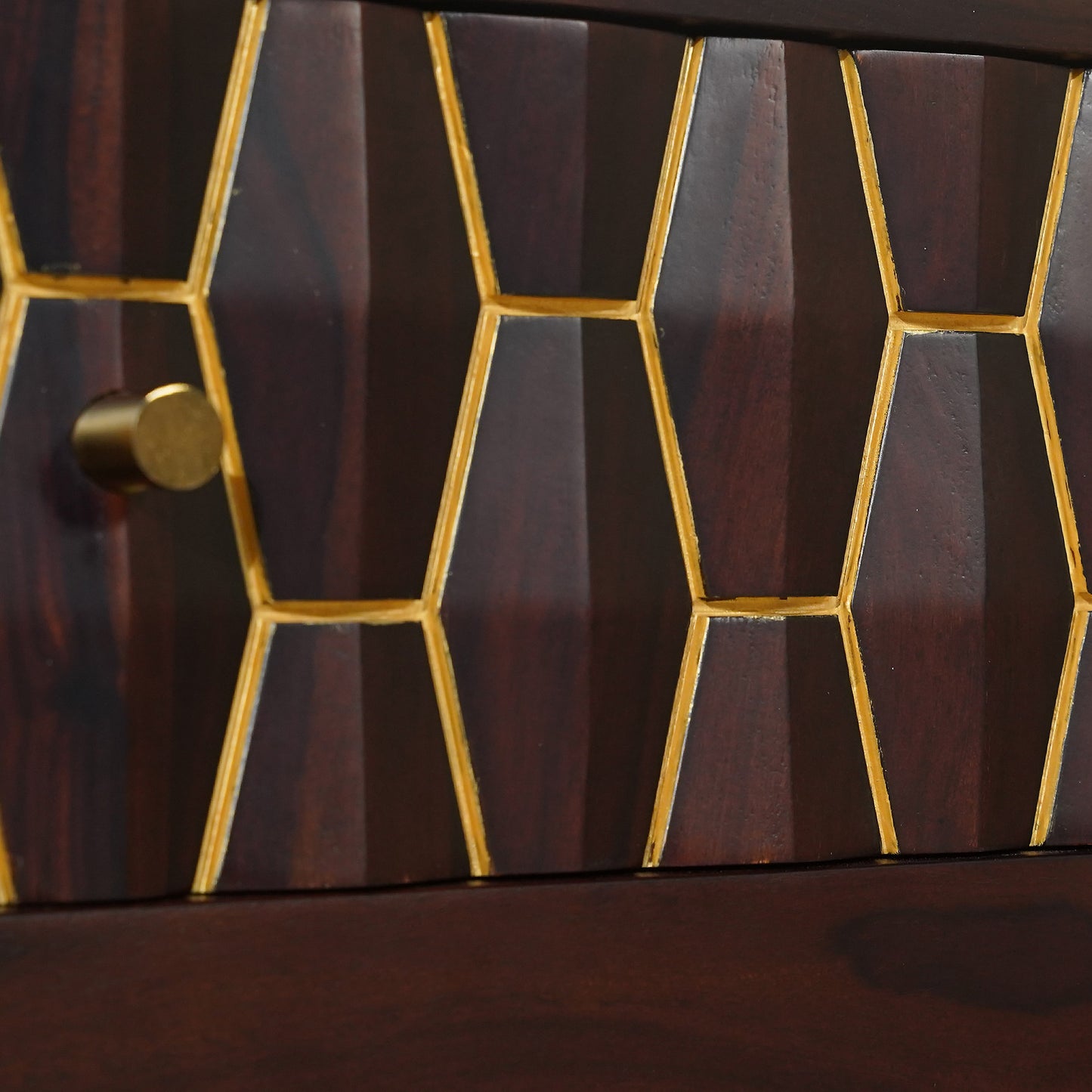 Ruby Sheesham Wood Chest of Drawers in Walnut Finish
