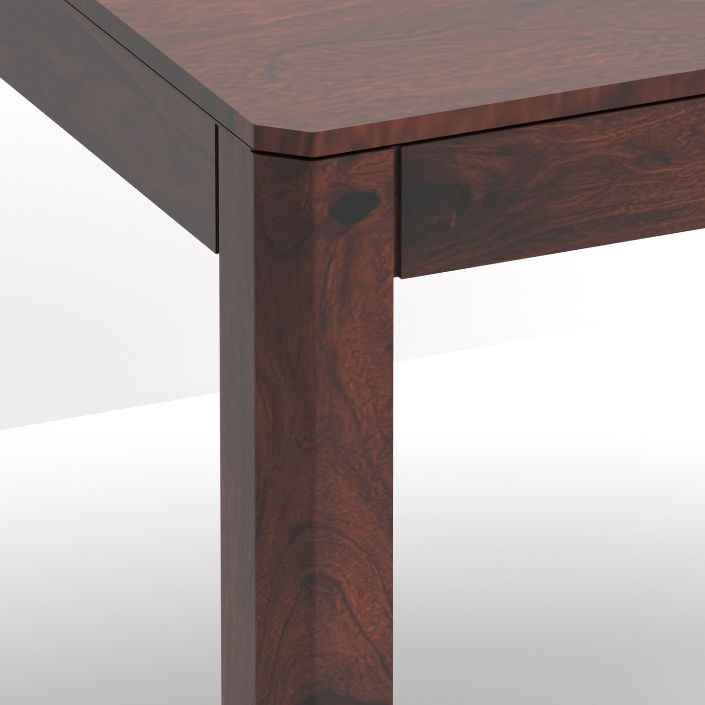 Ruby Sheesham Wood Four Seater Dining Set in Rosewood Finish