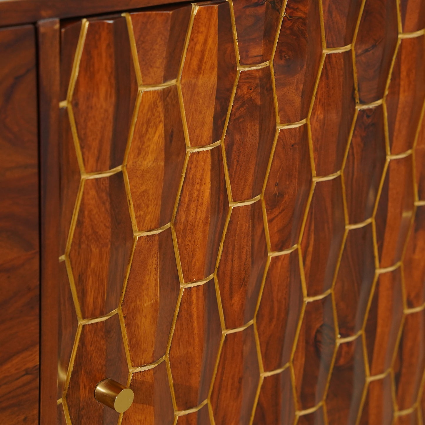 Ruby Sheesham Wood Sideboard in Honey Finish