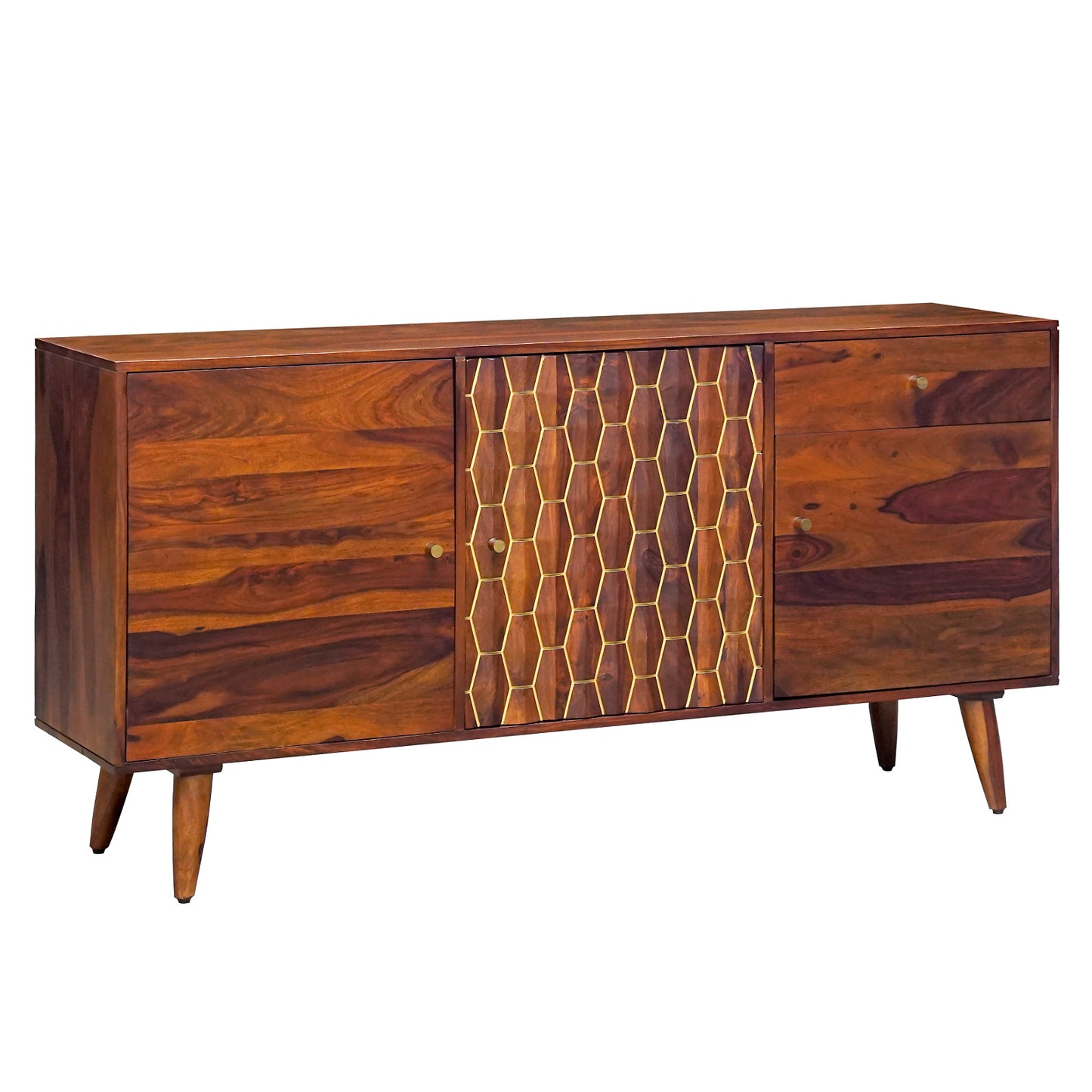 Ruby Sheesham Wood Sideboard in Honey Finish