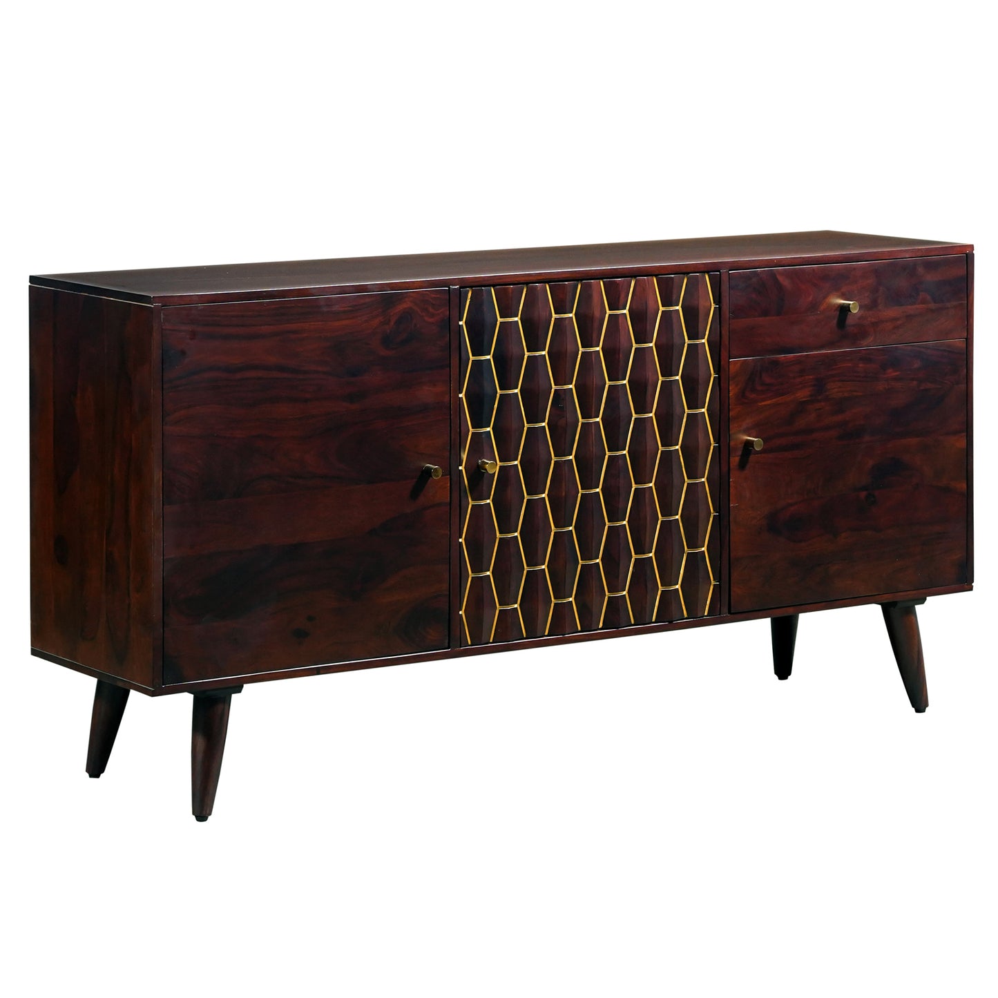 Ruby Sheesham Wood Sideboard in Walnut Finish