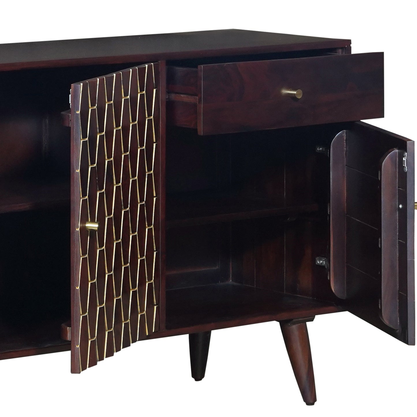 Ruby Sheesham Wood Sideboard in Walnut Finish