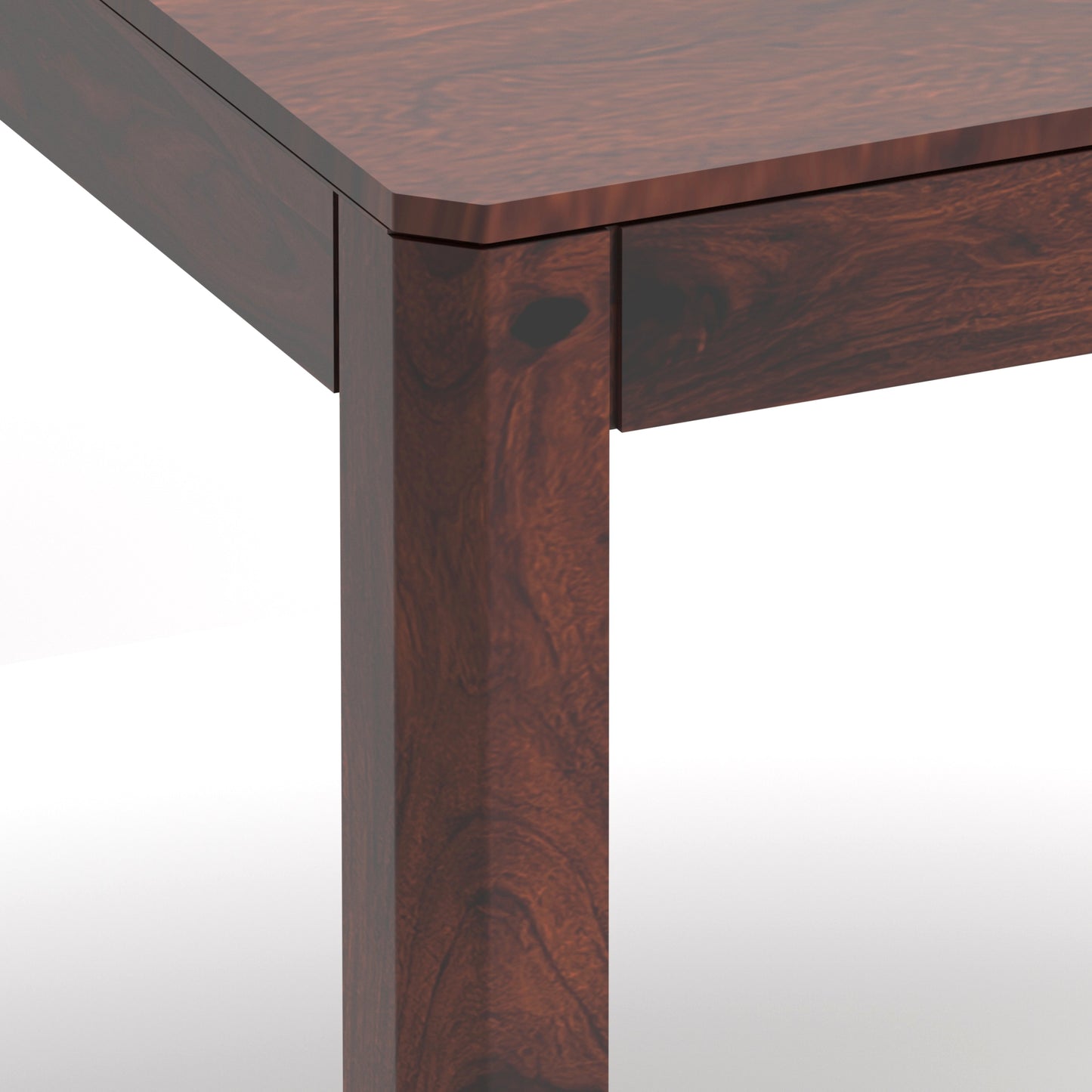 Ruby Sheesham Wood Six Seater Dining Table in Rosewood Finish