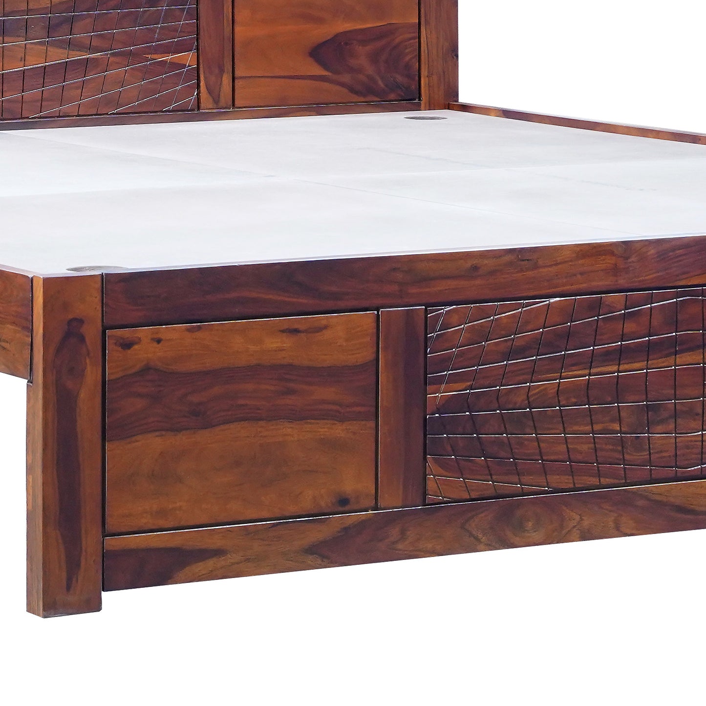 Sirius Sheesham Wood King Size Bed in Honey Finish