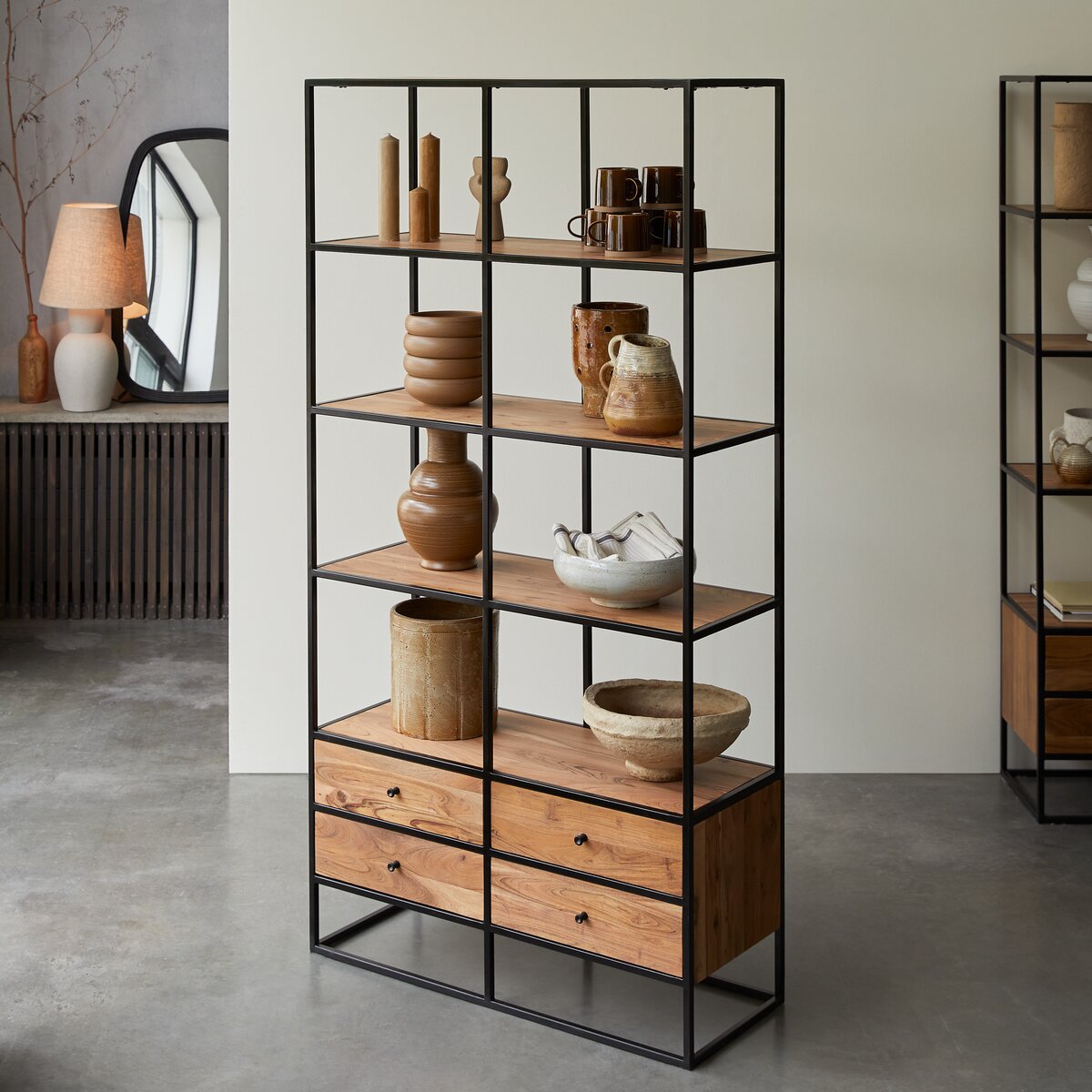 Slayer Solid Wood Industrial Bookshelf