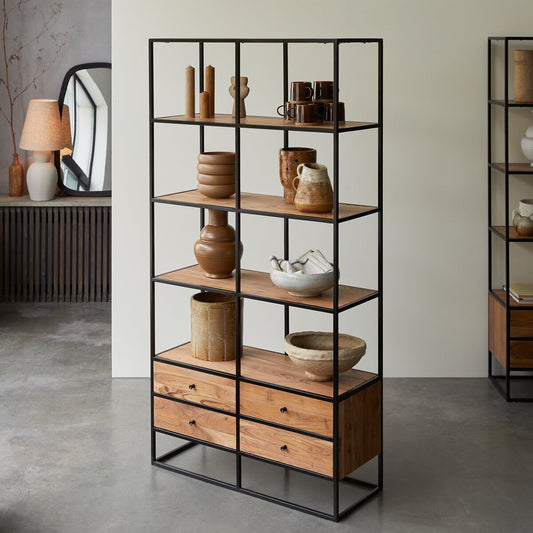 Slayer Solid Wood Industrial Bookshelf